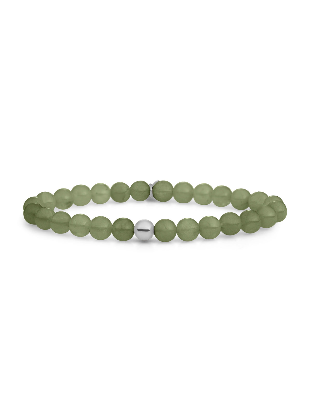 Saturn Armband Large Lime Jade - Rhodium Plated