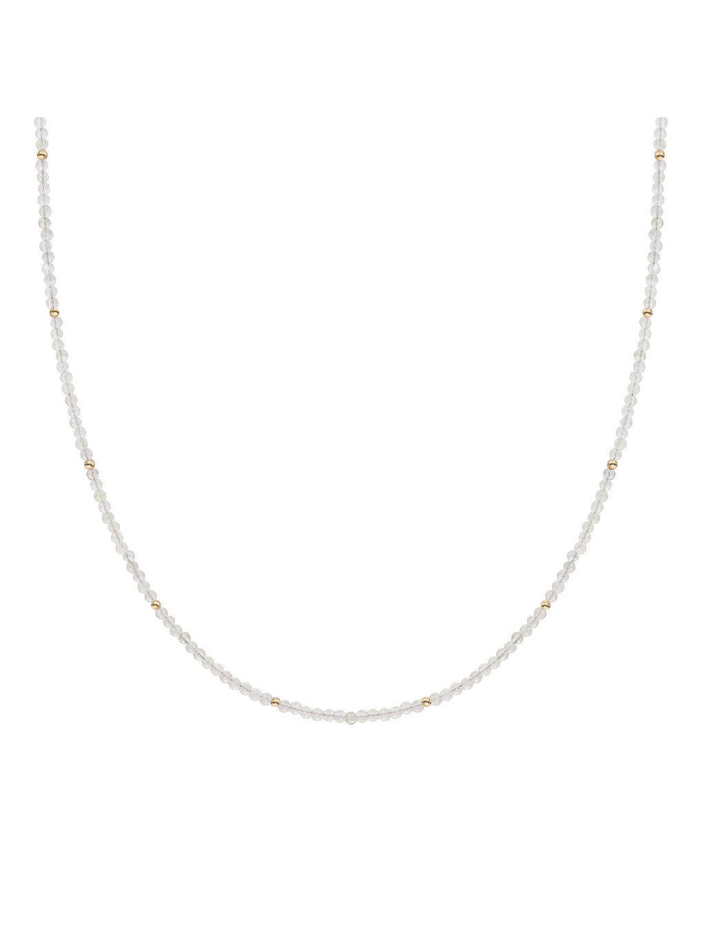 Kralen Ketting 2mm Moonstone 42cm +2cm - Gold Plated