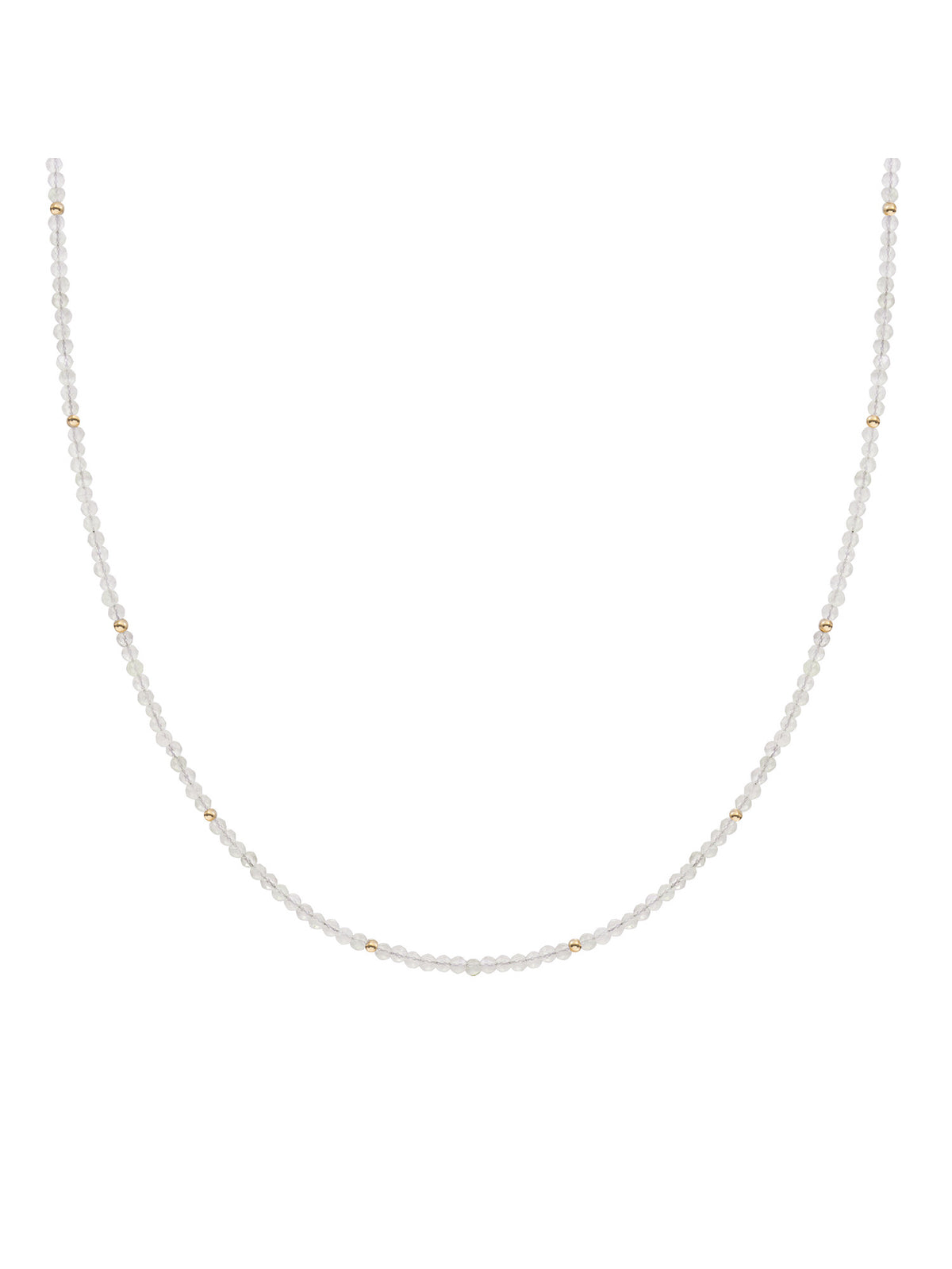 Kralen Ketting 2mm Moonstone 42cm +2cm - Gold Plated