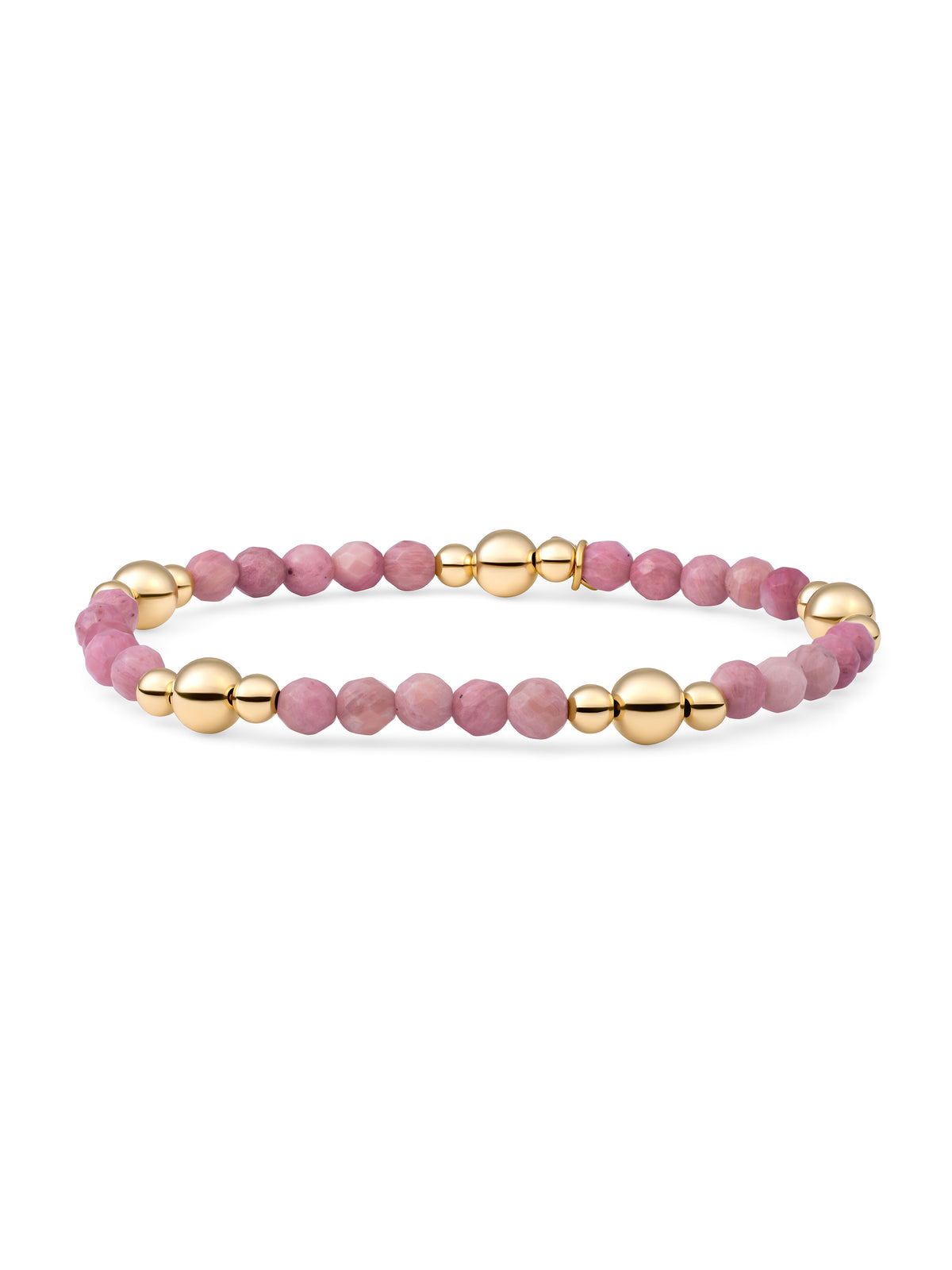Bold Mix Armband Pink Rhodonite - Gold Plated