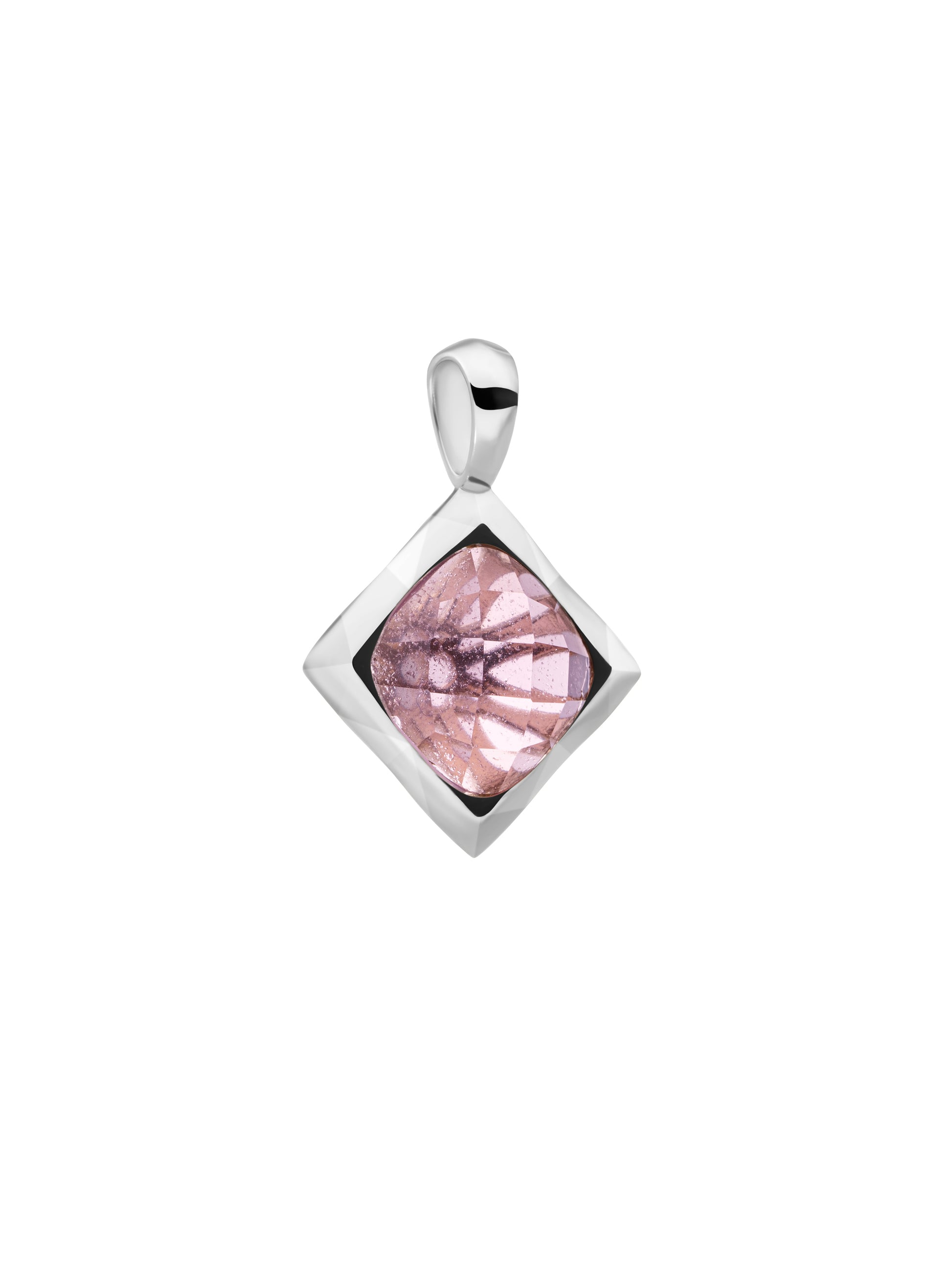 Cushion Cut Pendant Aubergine Quartz