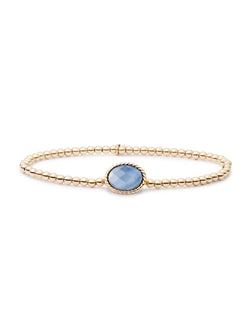 Twist Armband Blue Lace Agate - Gold Plated