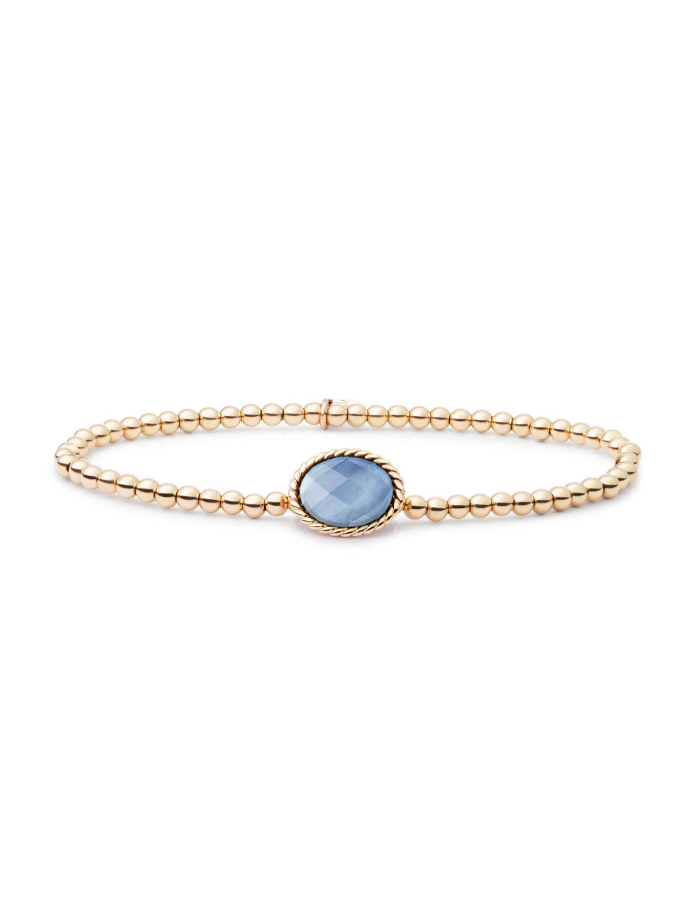 Twist Armband Blue Lace Agate - Gold Plated