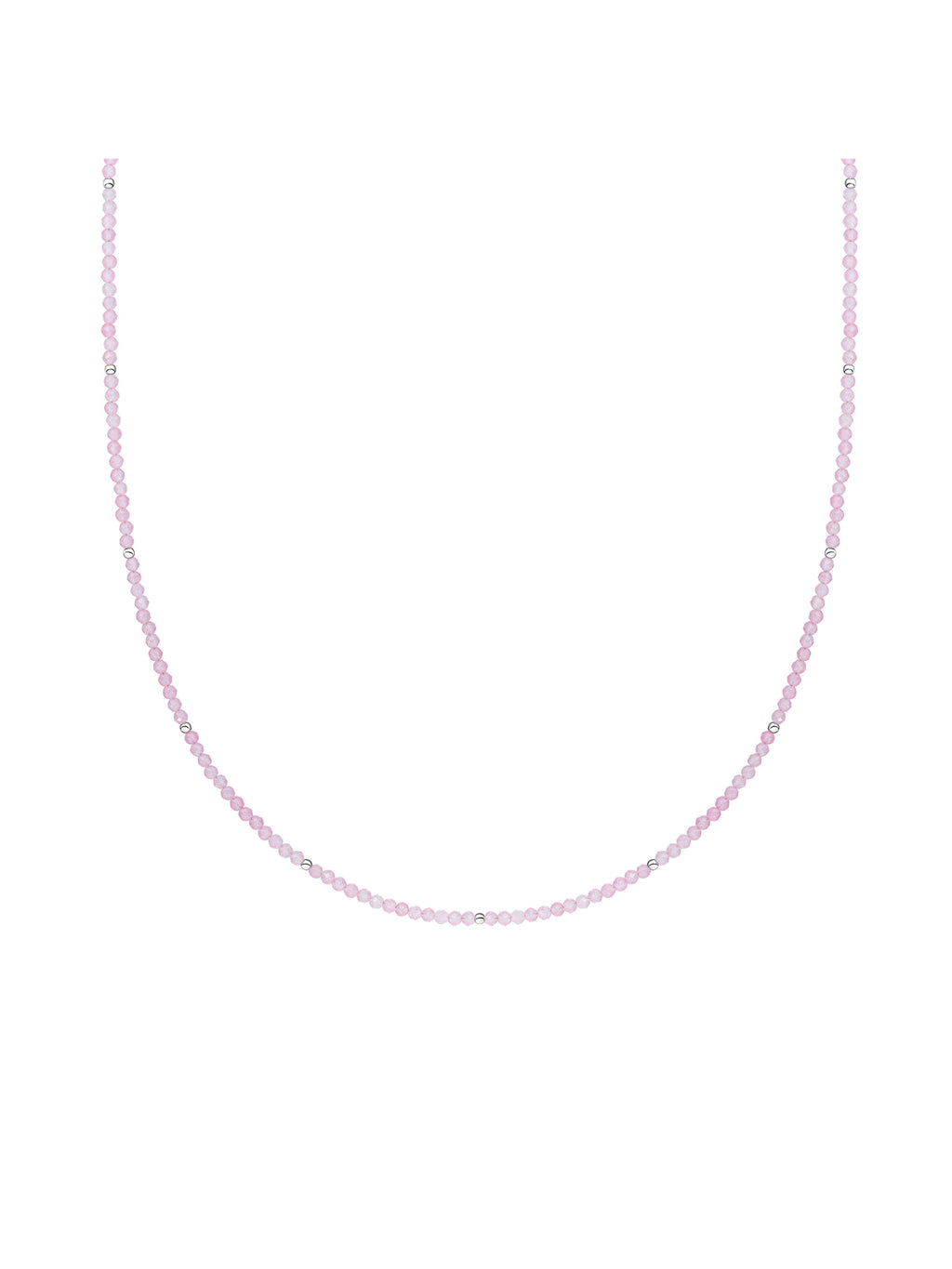 Kralen Ketting 2mm Rose Quartz 42cm +2cm - 0.00 / 0.00 / Gold Plated