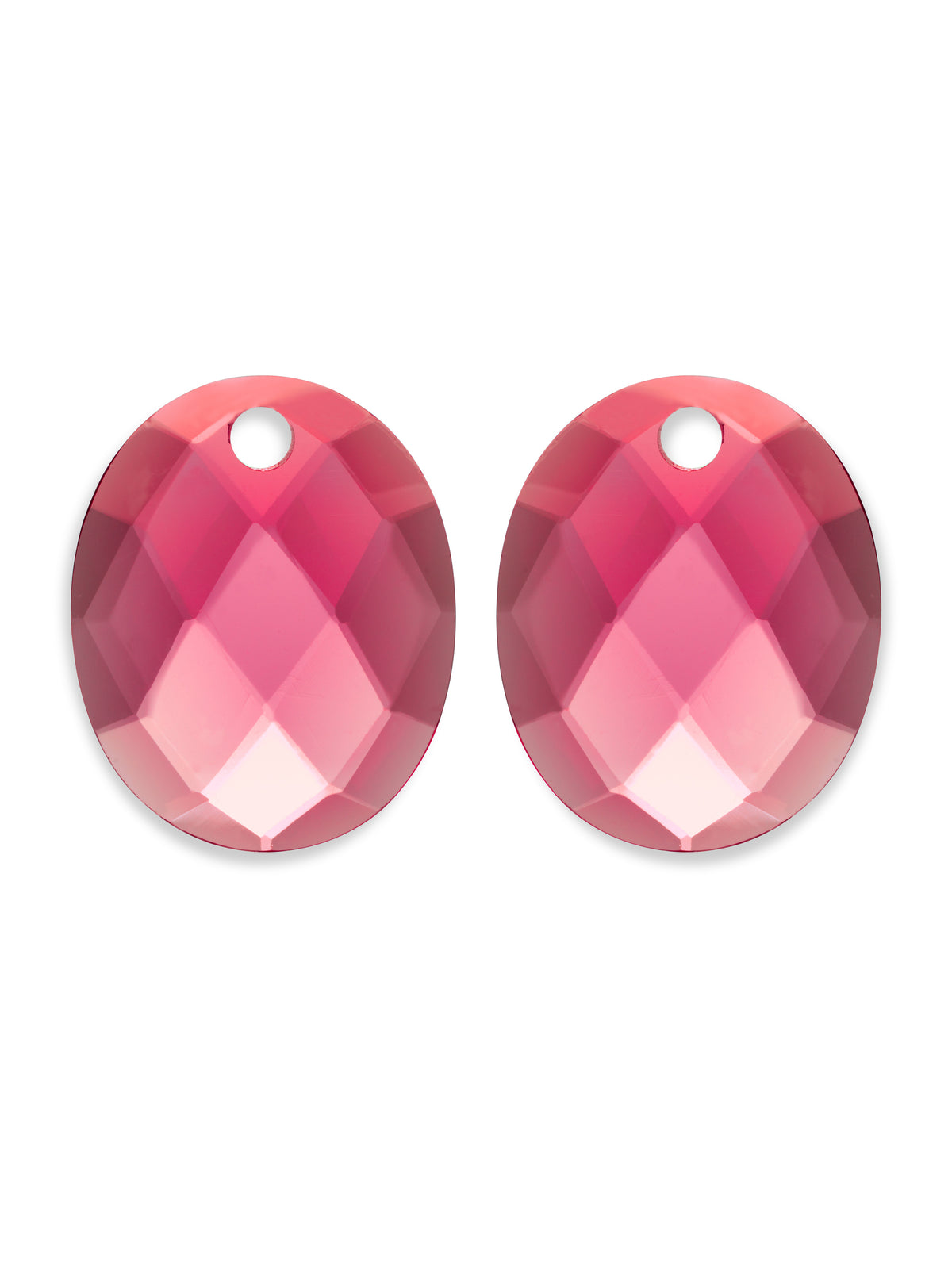 Oorbel Edelstenen Large Oval Fuchsia Quartz - Oorbel Edelstenen Large Oval Fuchsia Quartz