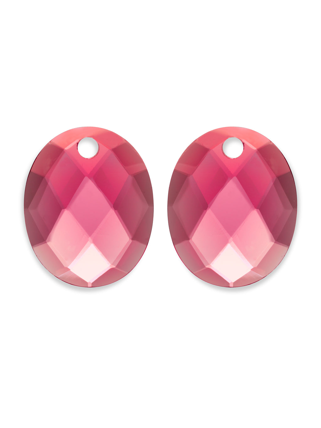 Oorbel Edelstenen Large Oval Fuchsia Quartz - Oorbel Edelstenen Large Oval Fuchsia Quartz