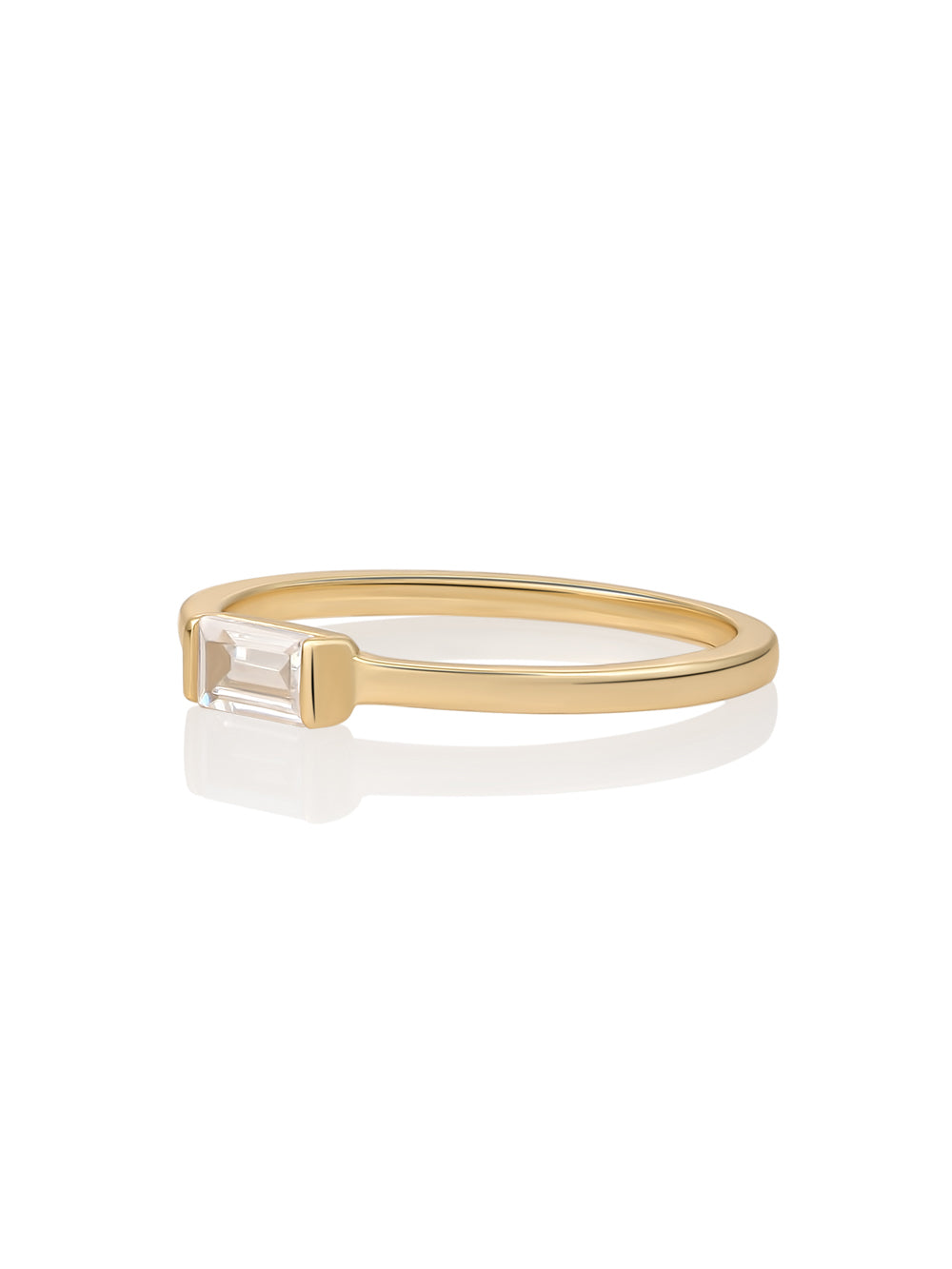 Baguette Ring Zirconia 9K Goud - 54