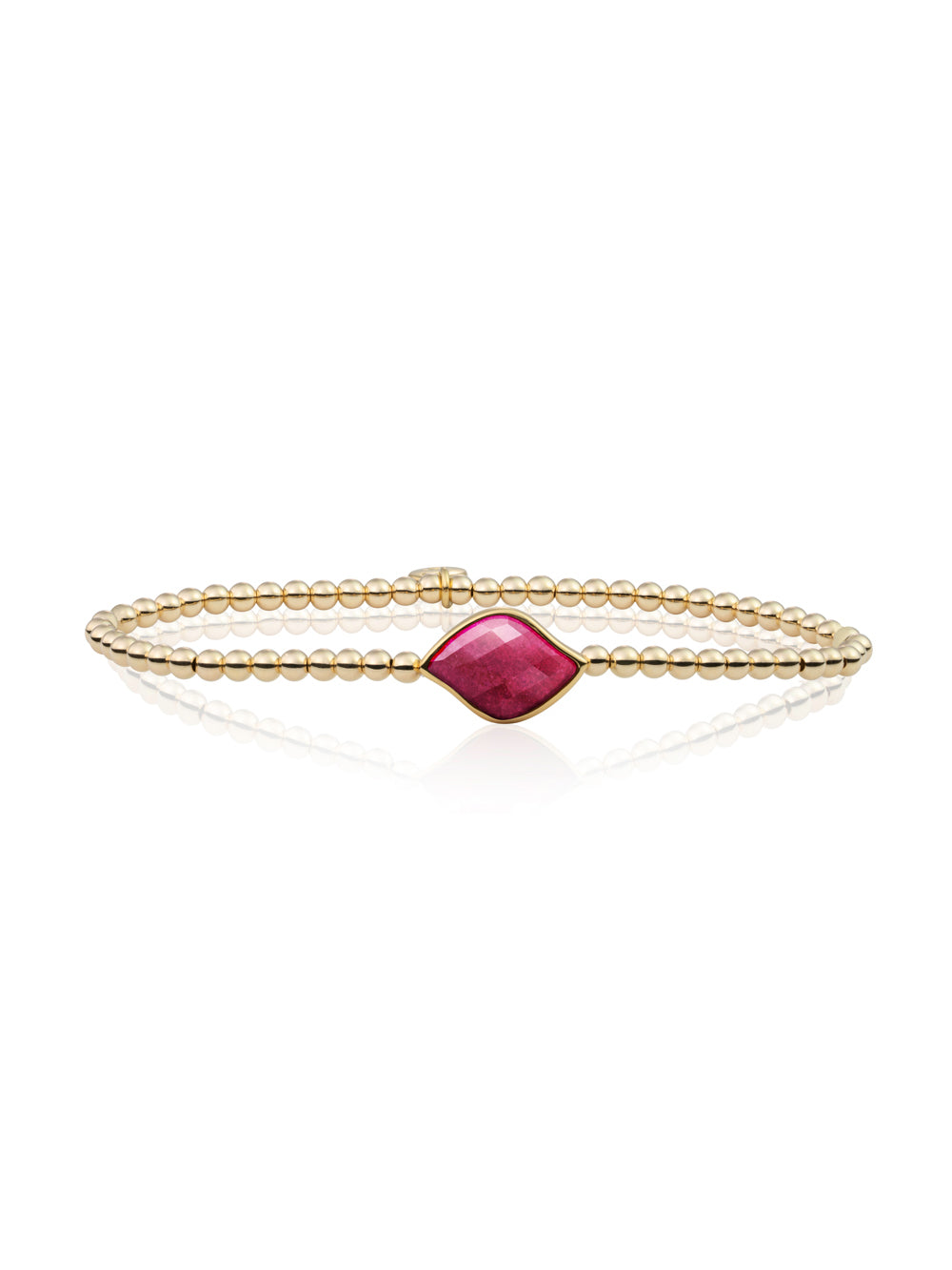 Blossom Armband Fuchsia Jade - Gold Plated