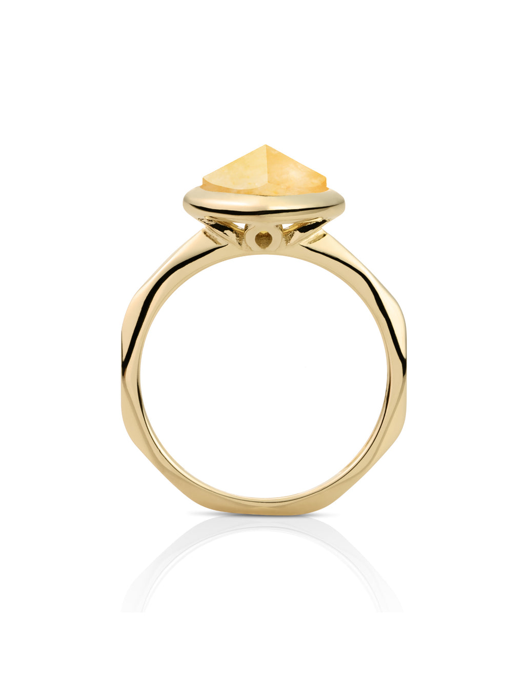 Edge Ring Yellow Jade 9K Goud