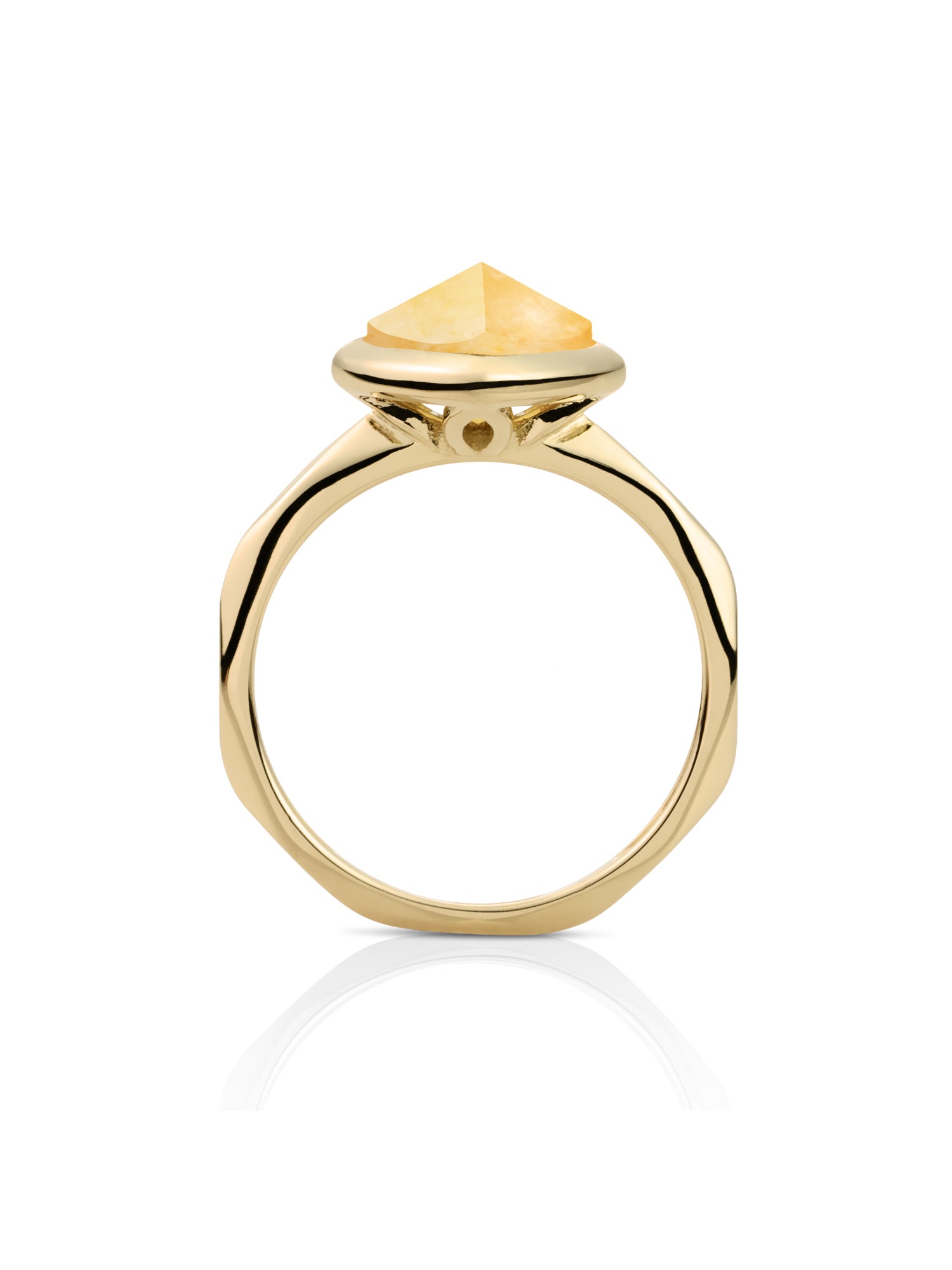 Edge Ring Yellow Jade 9K Goud