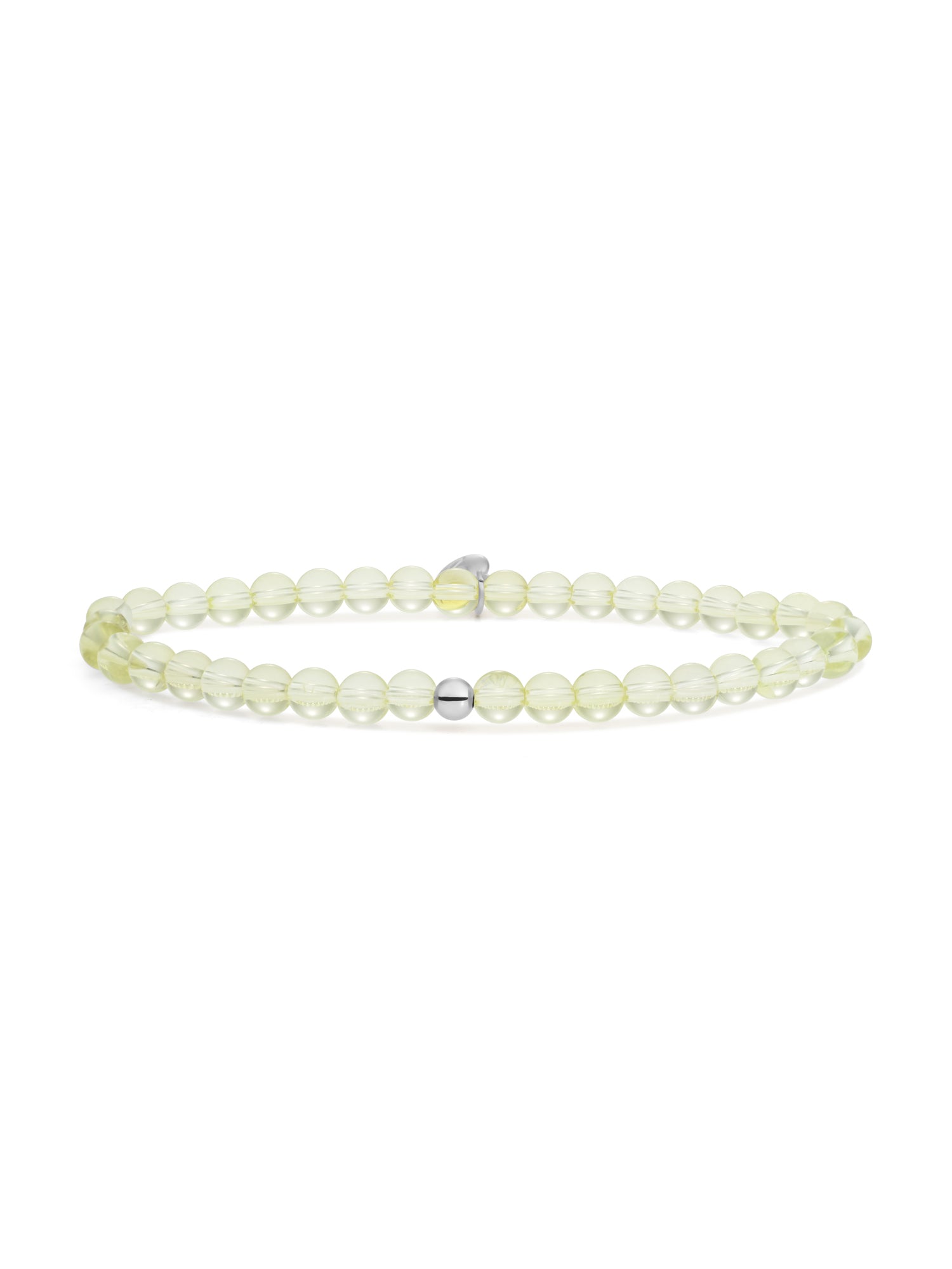 Saturn Armband Small Lemon Quartz - Rhodium Plated