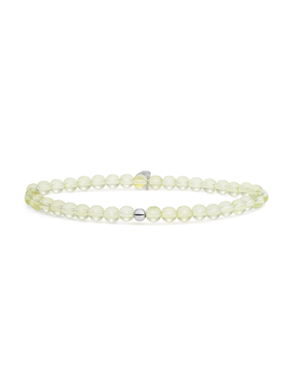 Saturn Armband Small Lemon Quartz - Rhodium Plated