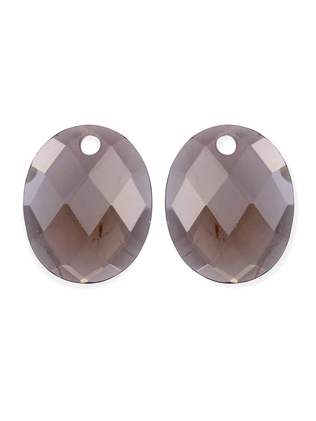 Oorbel Edelstenen Large Oval Smoky Quartz