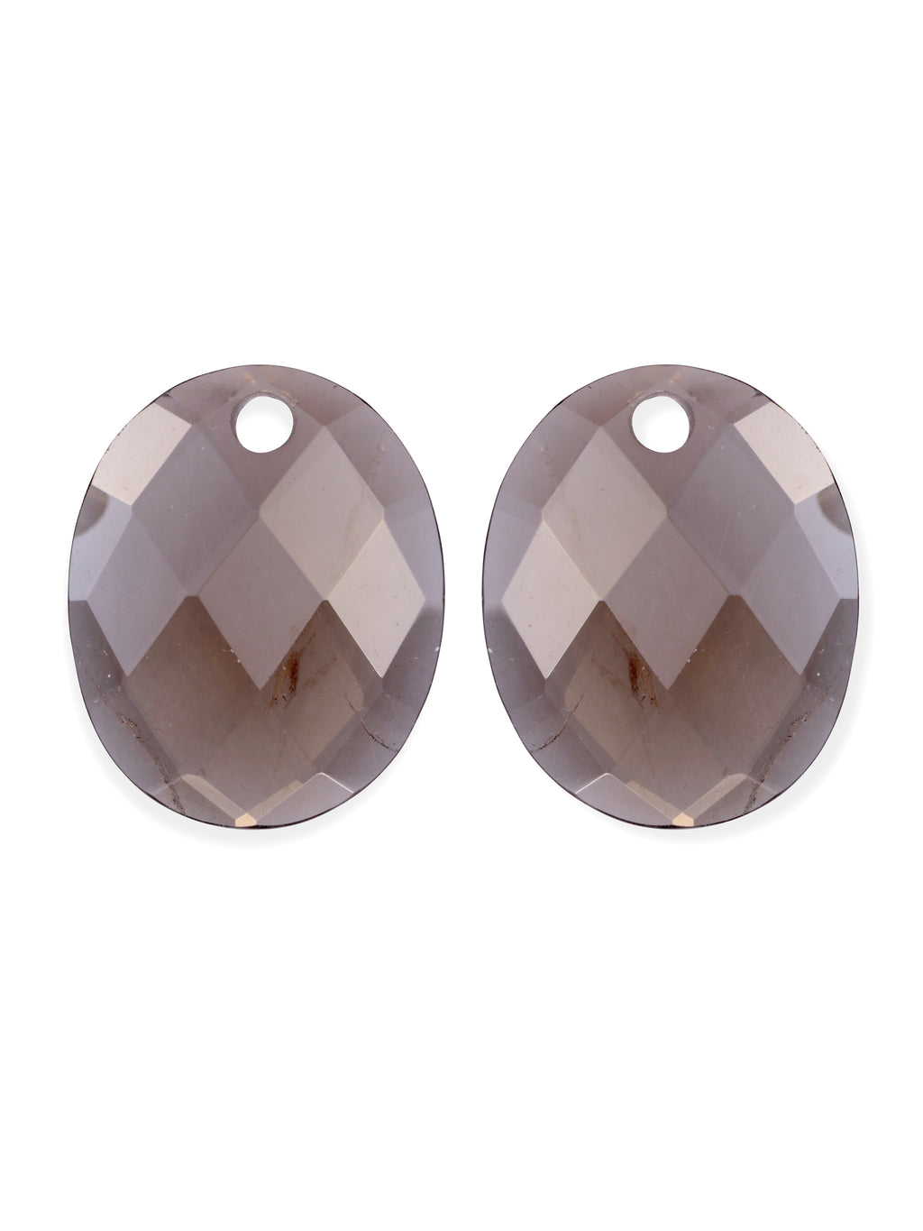 Oorbel Edelstenen Large Oval Smoky Quartz - Oorbel Edelstenen Large Oval Smoky Quartz