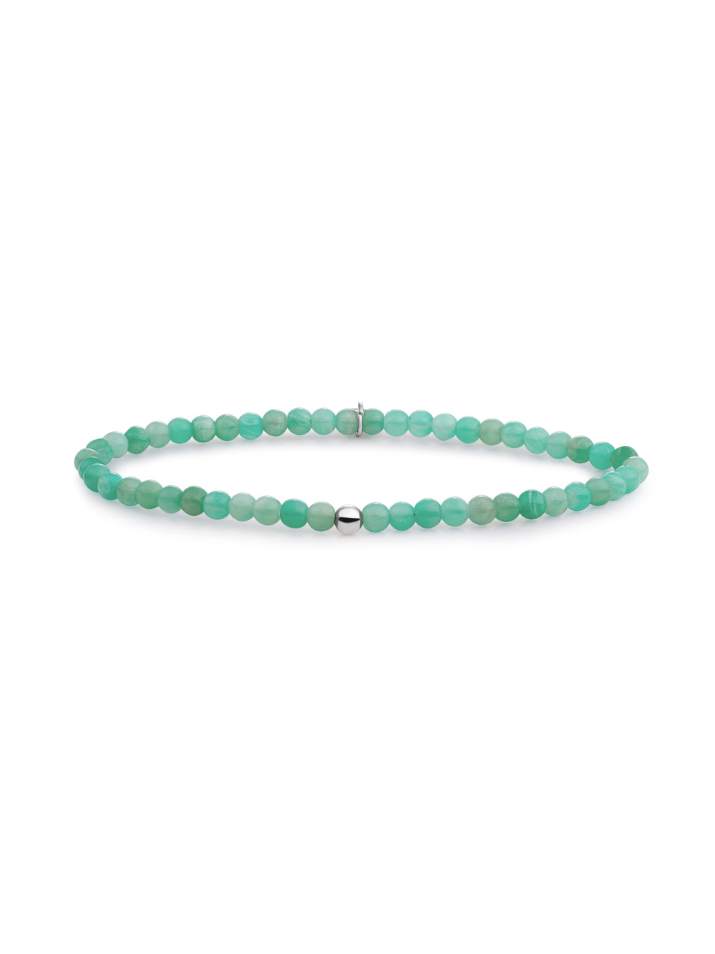 Saturn Armband Small Rich Green Amazonite - 0.00 / 0.00 / Rhodium Plated