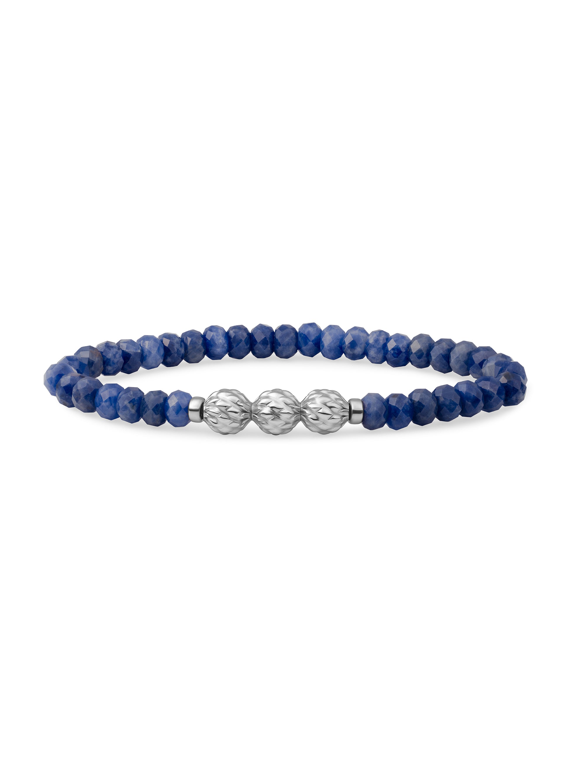 Fuse Beads Armband Sodalite - Rhodium Plated