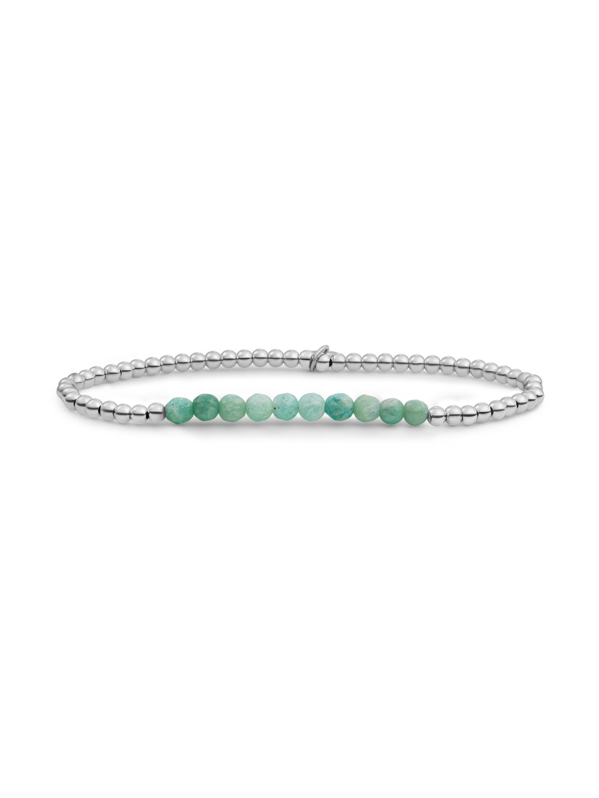 Universe Armband Rich Green Amazonite - Rhodium Plated