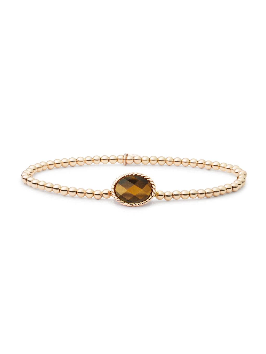 Twist Armband Tiger Eye - Gold Plated