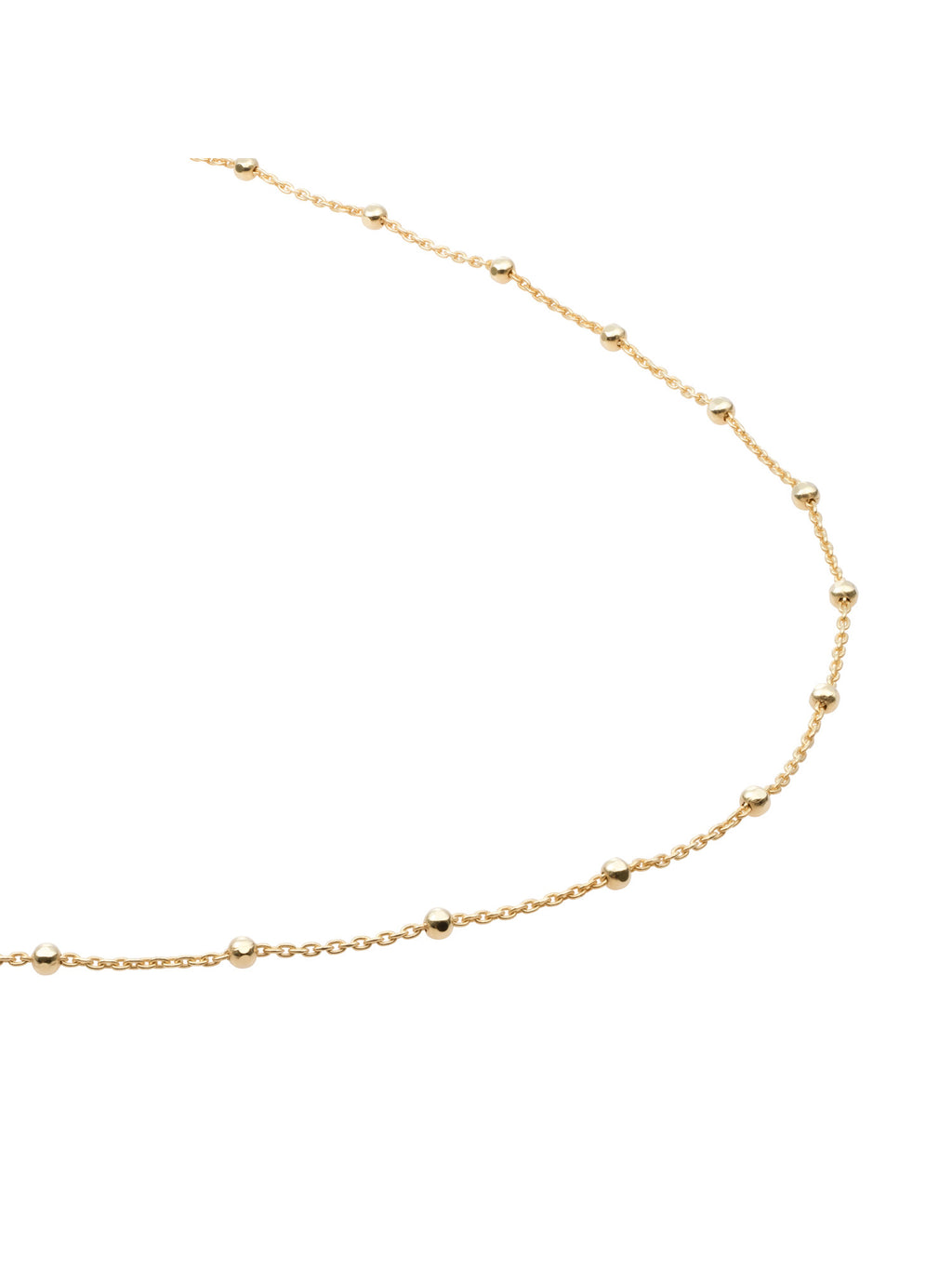 Small Faceted Ball Chain Ketting - Gold Plated / 42cm