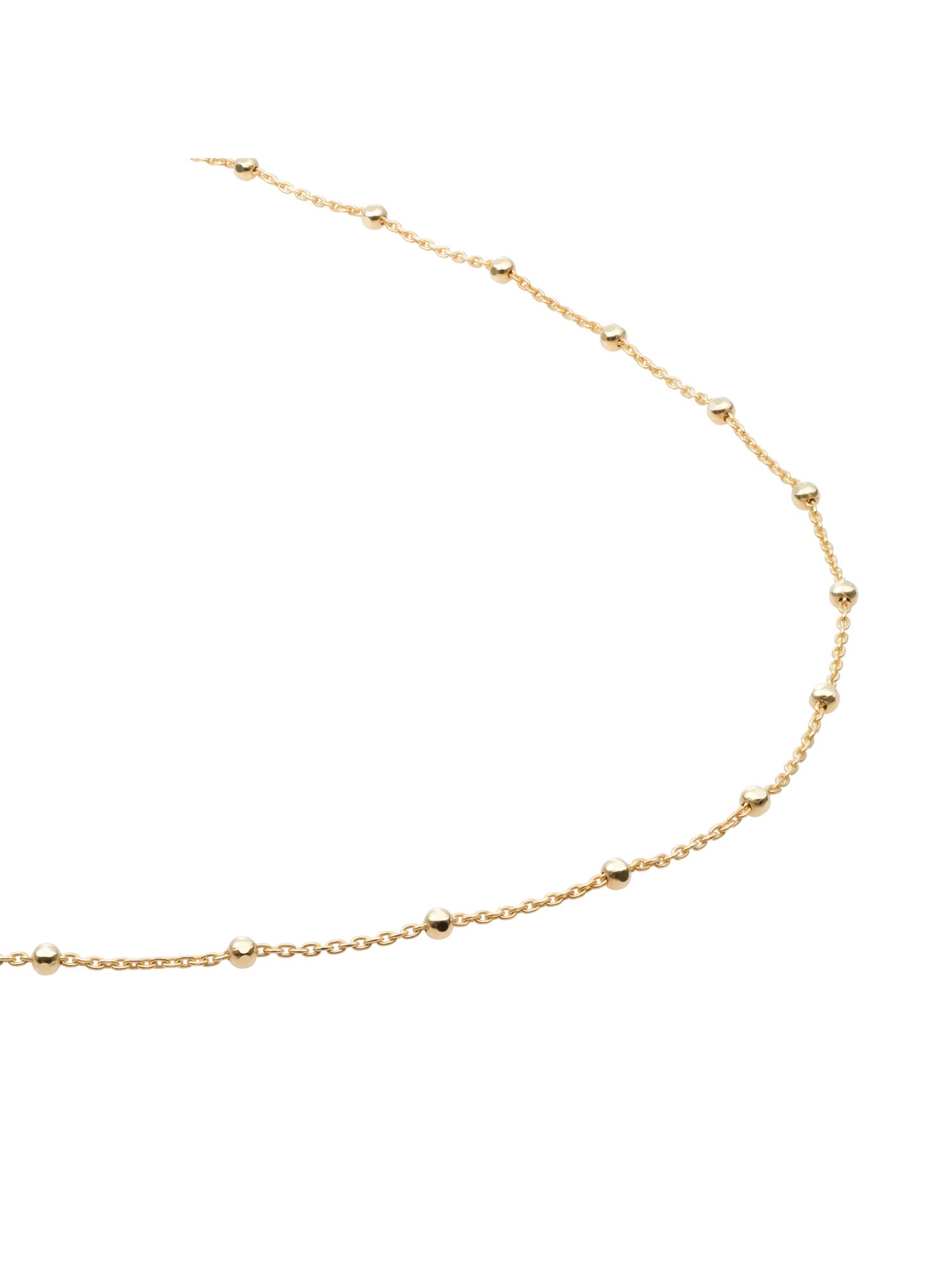 Small Faceted Ball Chain Ketting - Gold Plated / 42cm