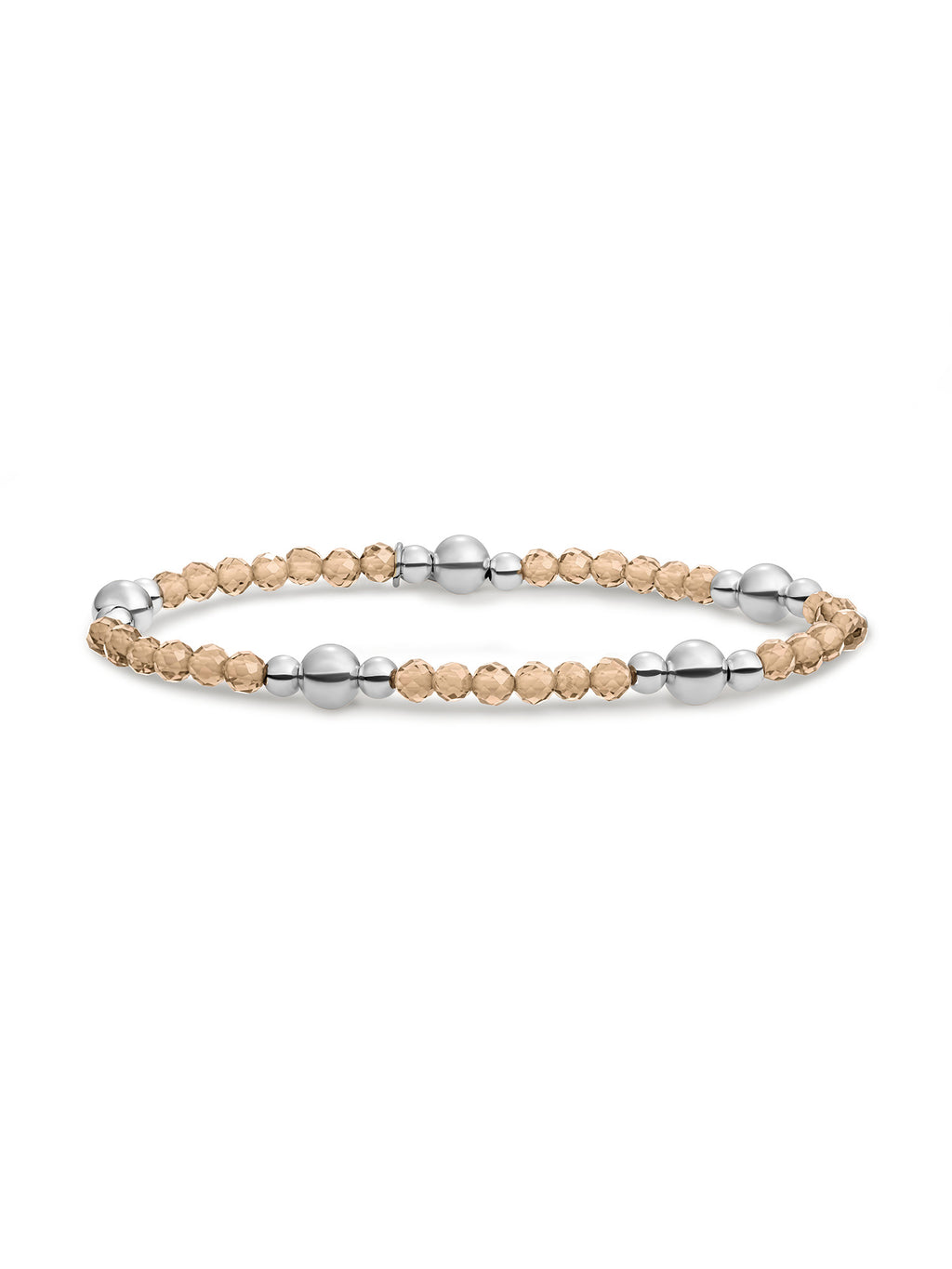 Bold Mix Armband Light Citrine Quartz - Rhodium Plated