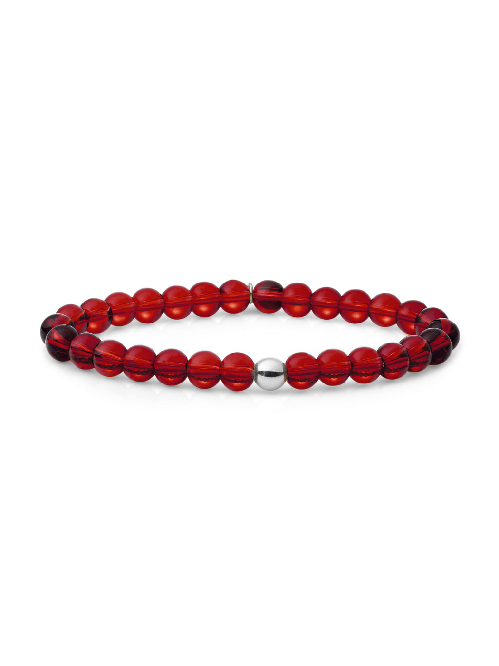 Saturn Armband Large Ruby Quartz - Rhodium Plated