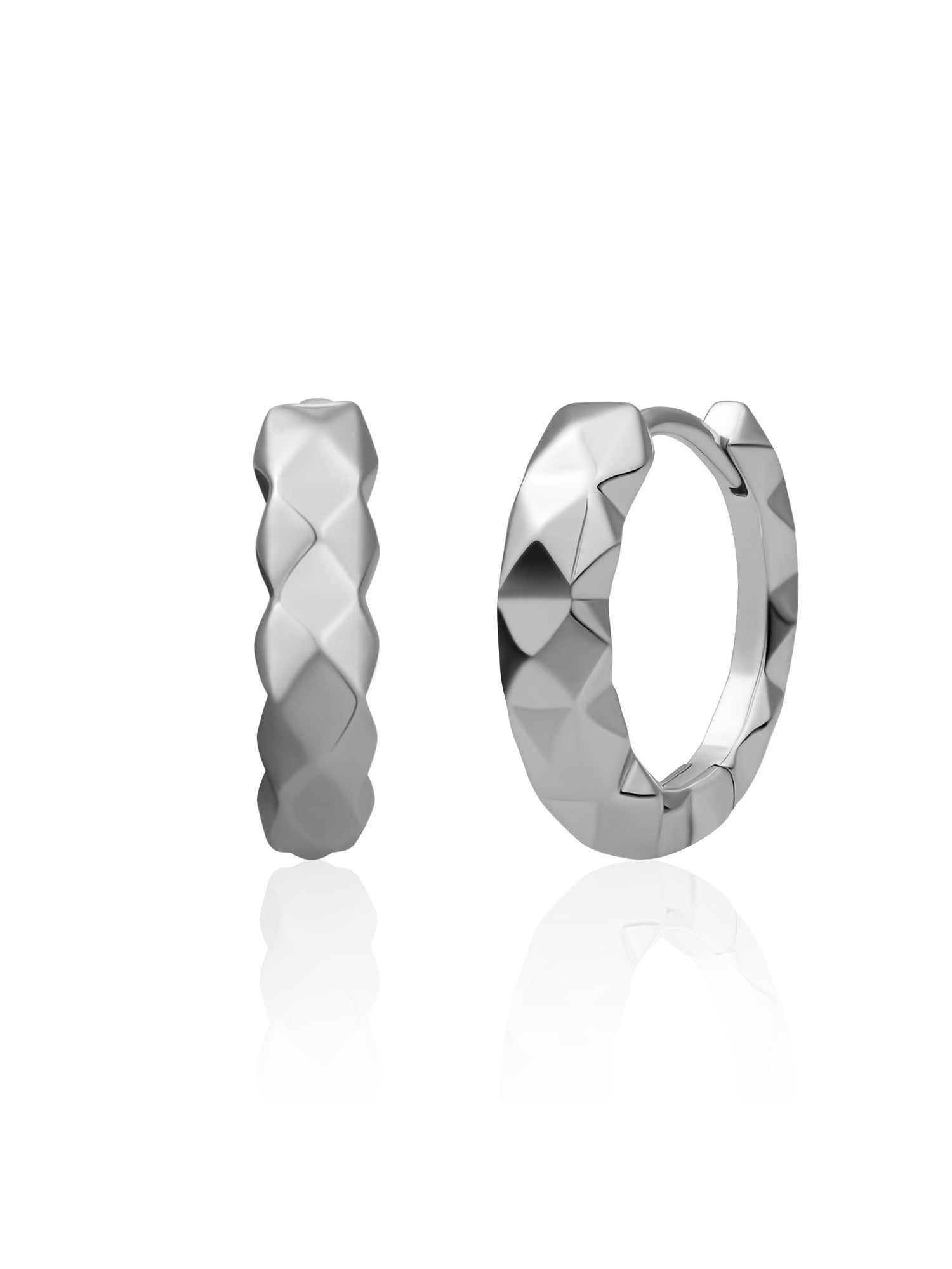 Multi Edge Creolen - Rhodium Plated