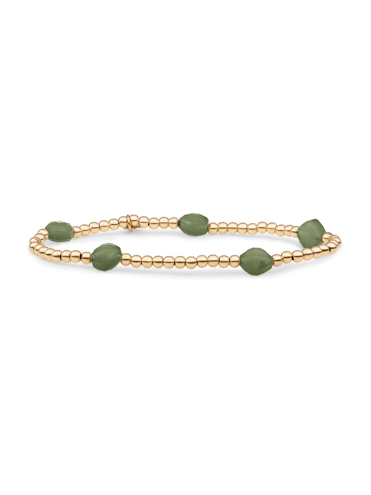Cushion Cut Armband Lime Jade - Gold Plated