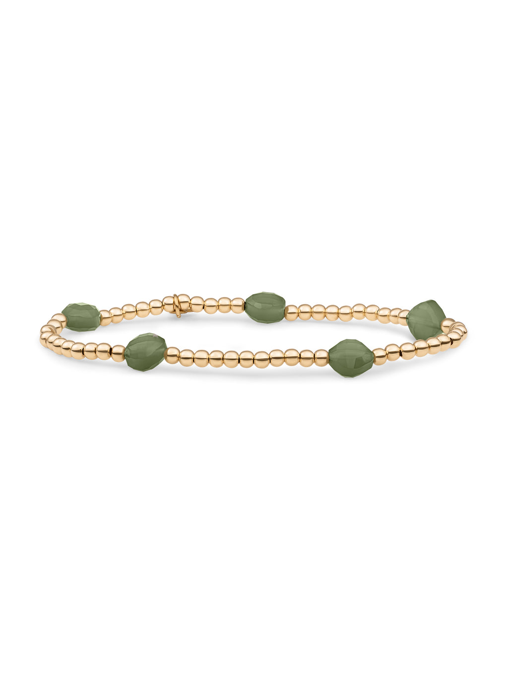 Cushion Cut Armband Lime Jade - Gold Plated
