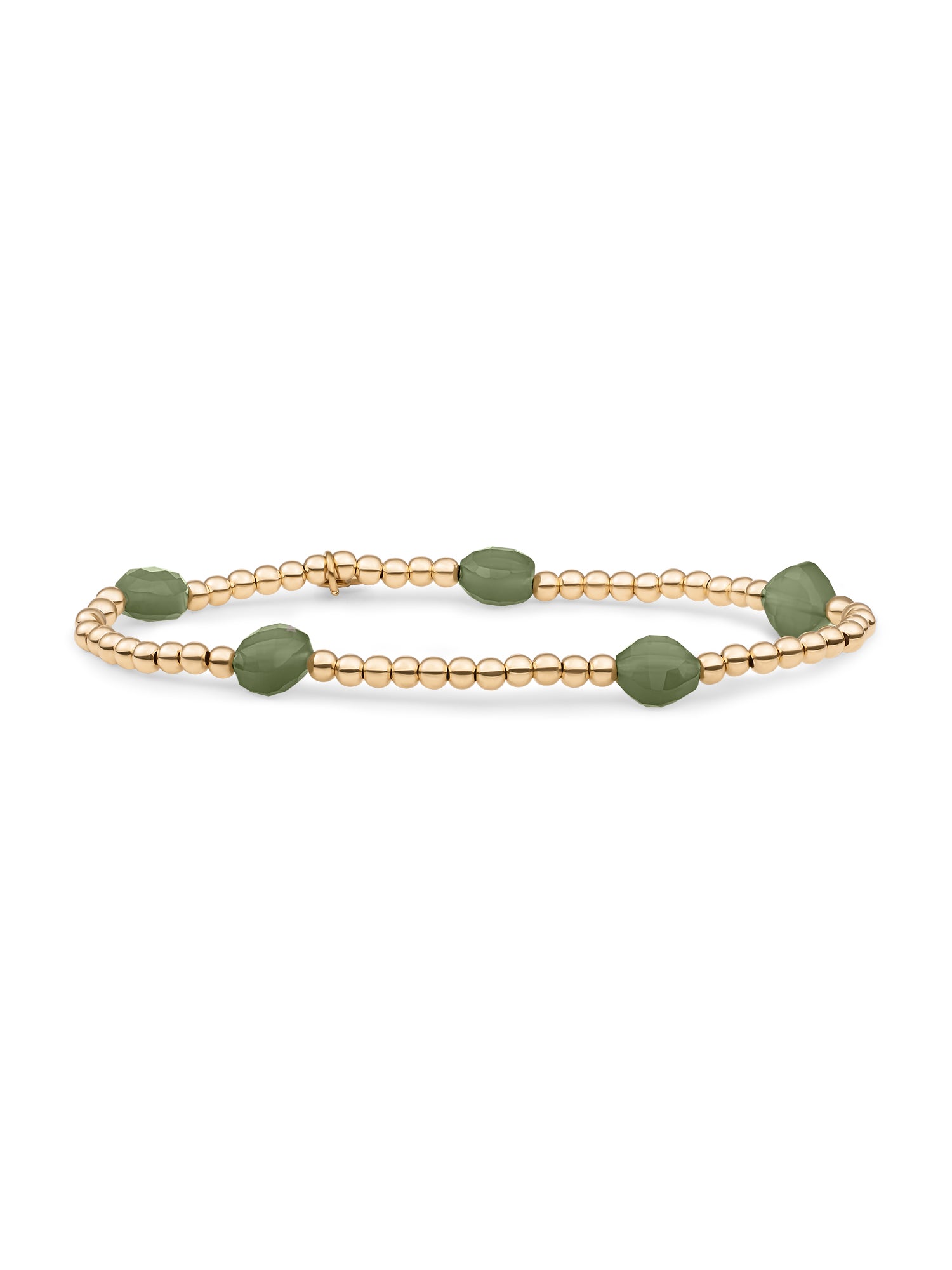 Cushion Cut Armband Lime Jade - Gold Plated