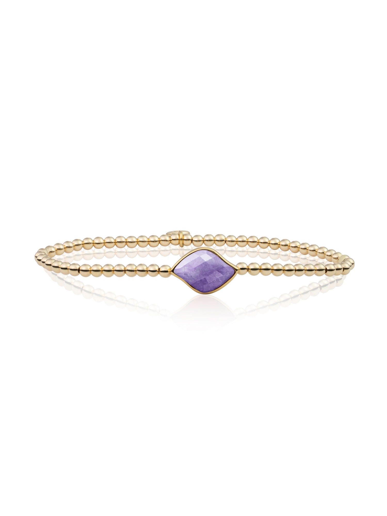 Blossom Armband Amethyst - Gold Plated