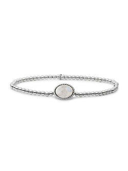 Twist Armband Moonstone - Rhodium Plated