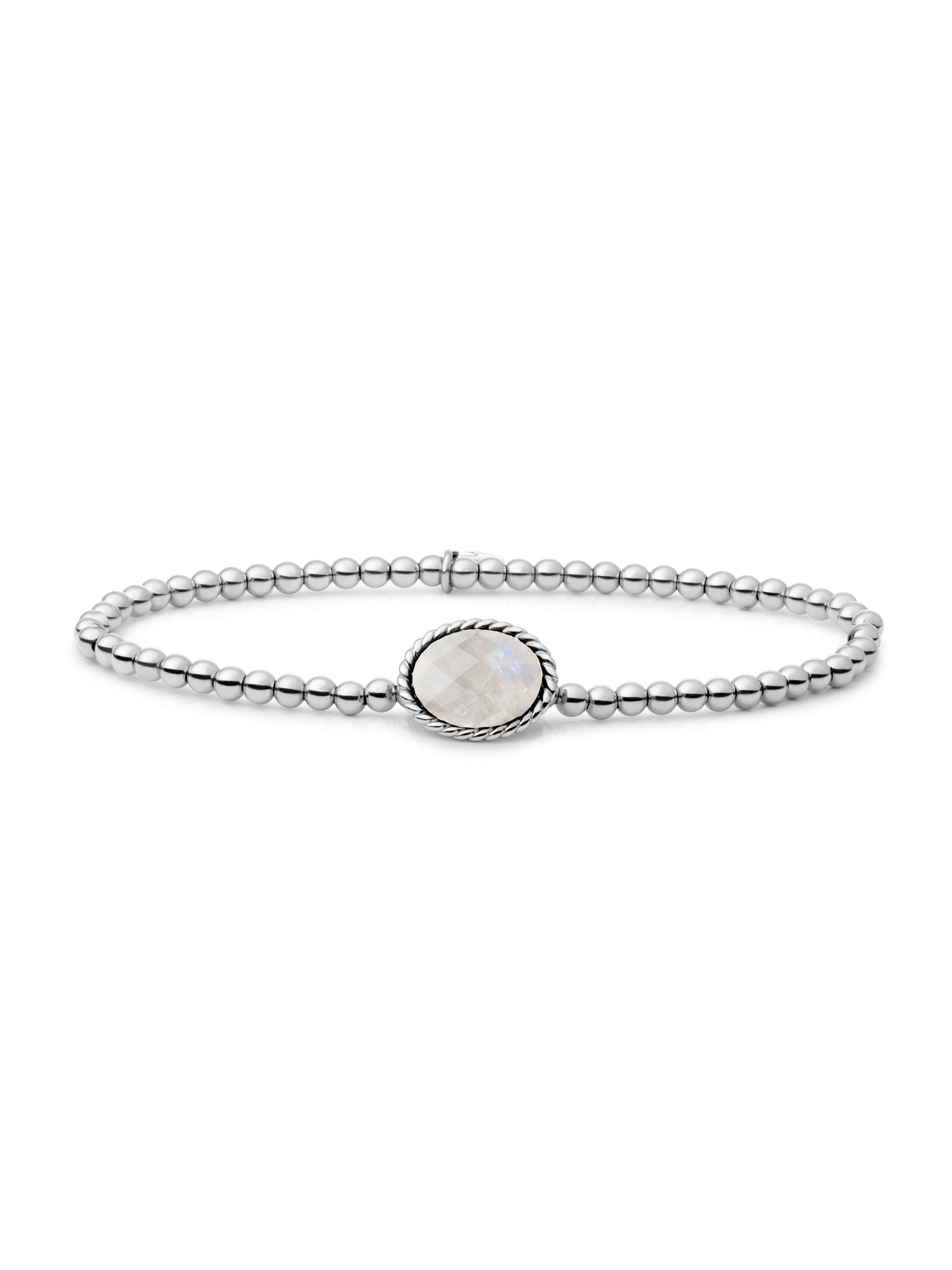 Twist Armband Moonstone - Rhodium Plated