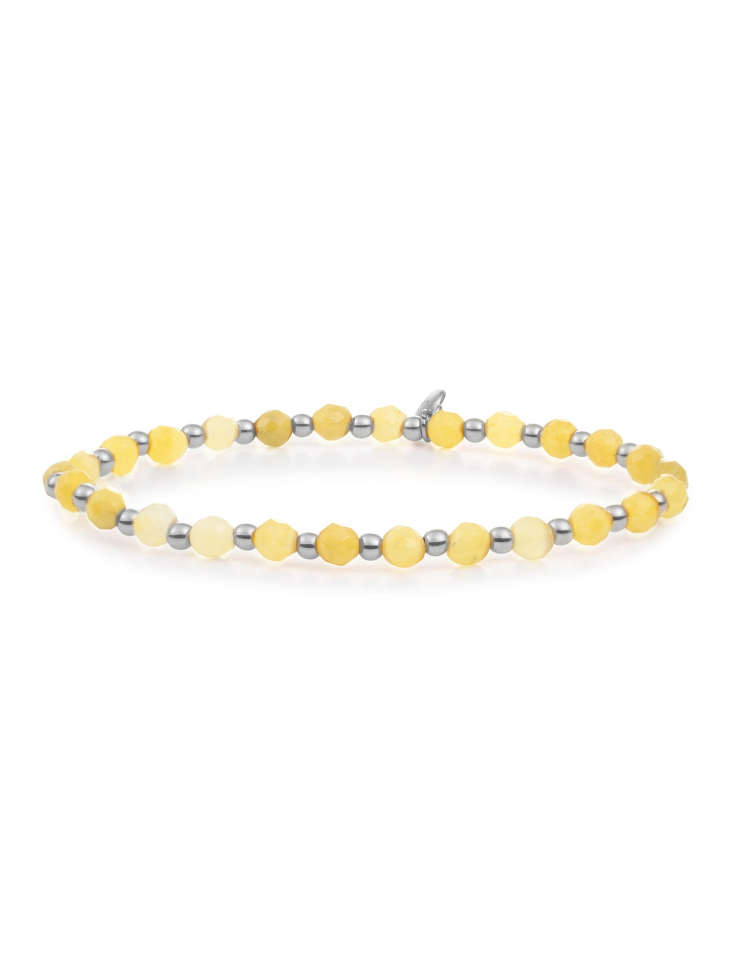 Interstellar Armband Yellow Jade - Rhodium Plated