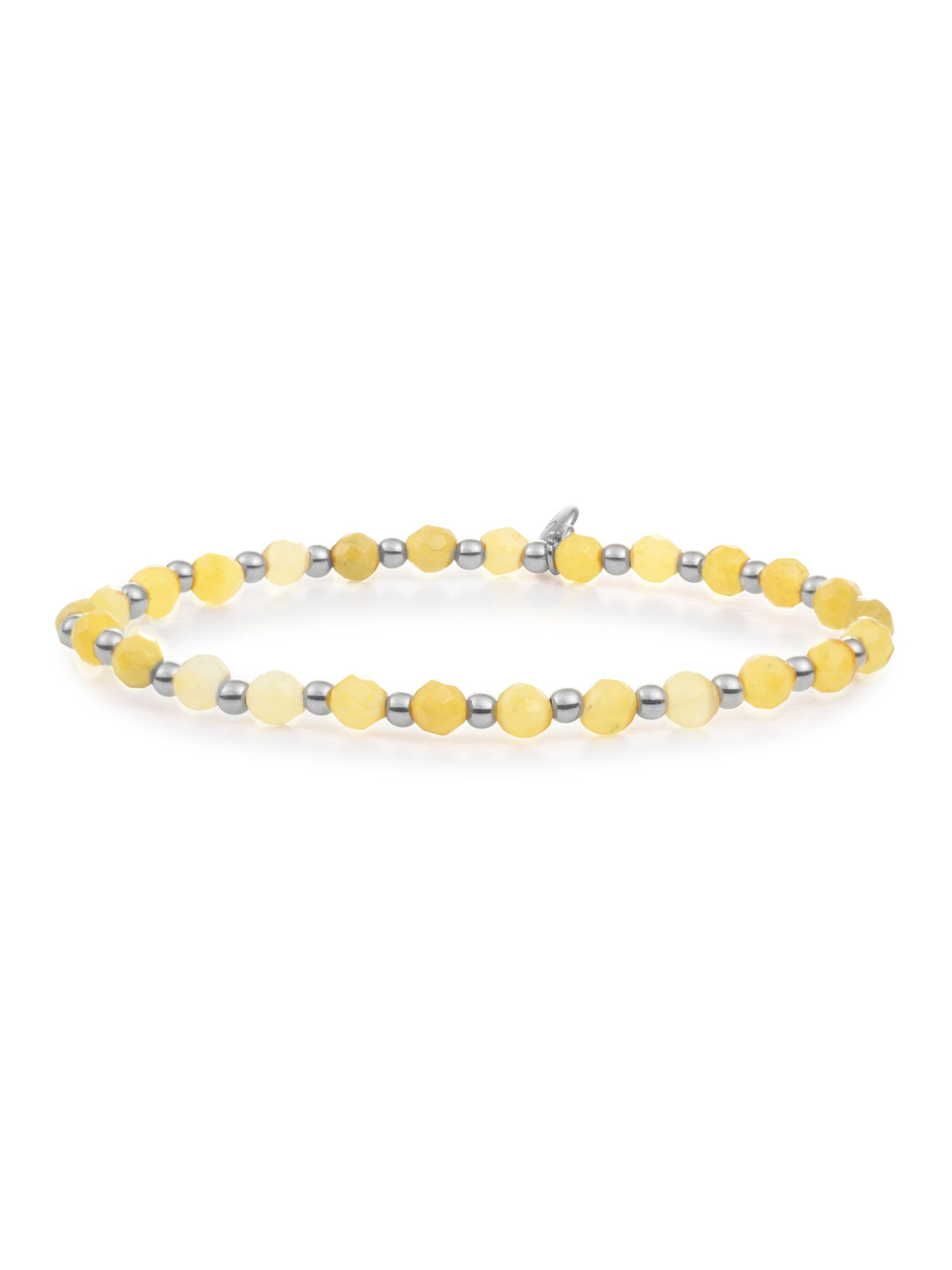 Interstellar Armband Yellow Jade - Rhodium Plated