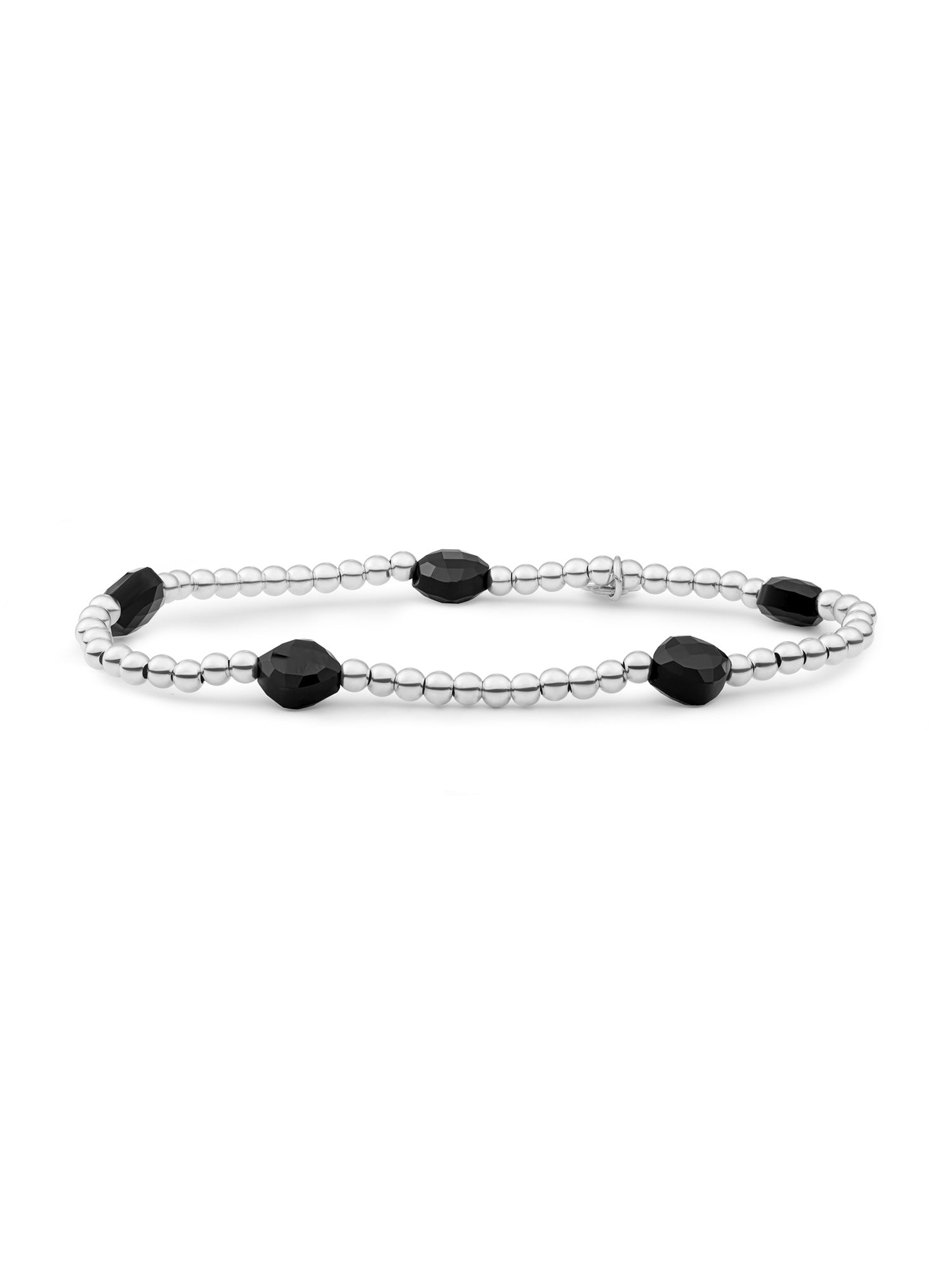 Cushion Cut Armband Onyx - Rhodium Plated