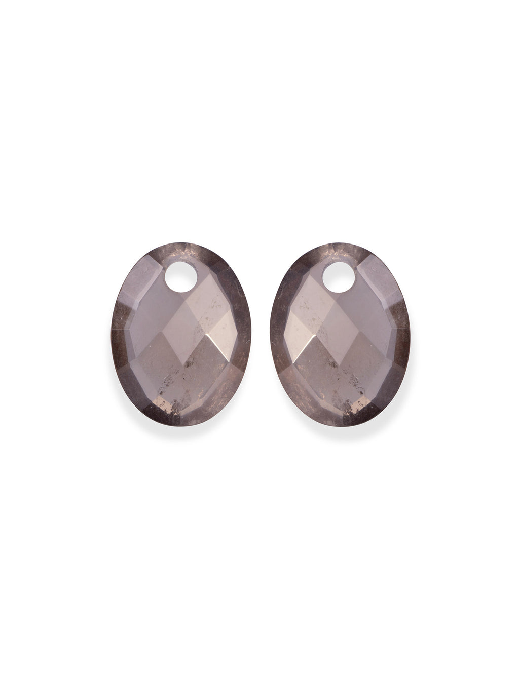 Oorbel Edelstenen Medium Oval Smoky Quartz - Oorbel Edelstenen Medium Oval Smoky Quartz