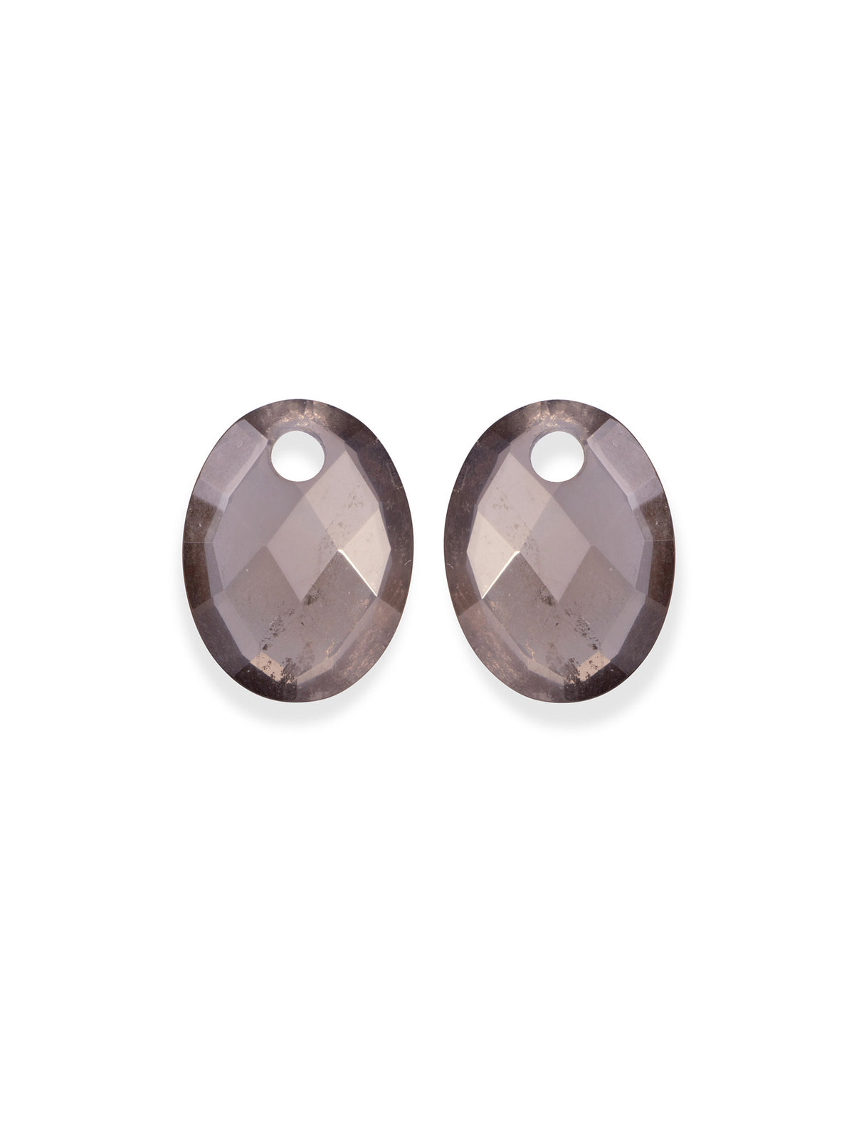 Oorbel Edelstenen Medium Oval Smoky Quartz - Oorbel Edelstenen Medium Oval Smoky Quartz