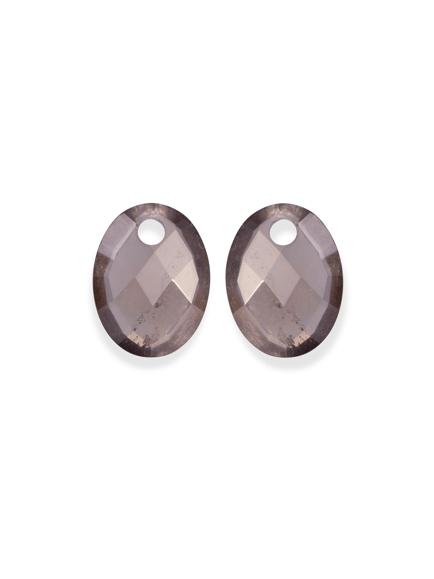 Oorbel Edelstenen Medium Oval Smoky Quartz - Oorbel Edelstenen Medium Oval Smoky Quartz