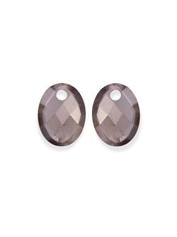 Oorbel Edelstenen Medium Oval Smoky Quartz - Oorbel Edelstenen Medium Oval Smoky Quartz