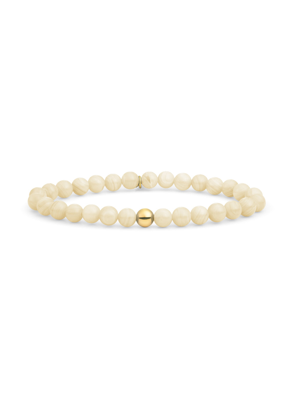 Saturn Armband Large Beige Agate - Gold Plated