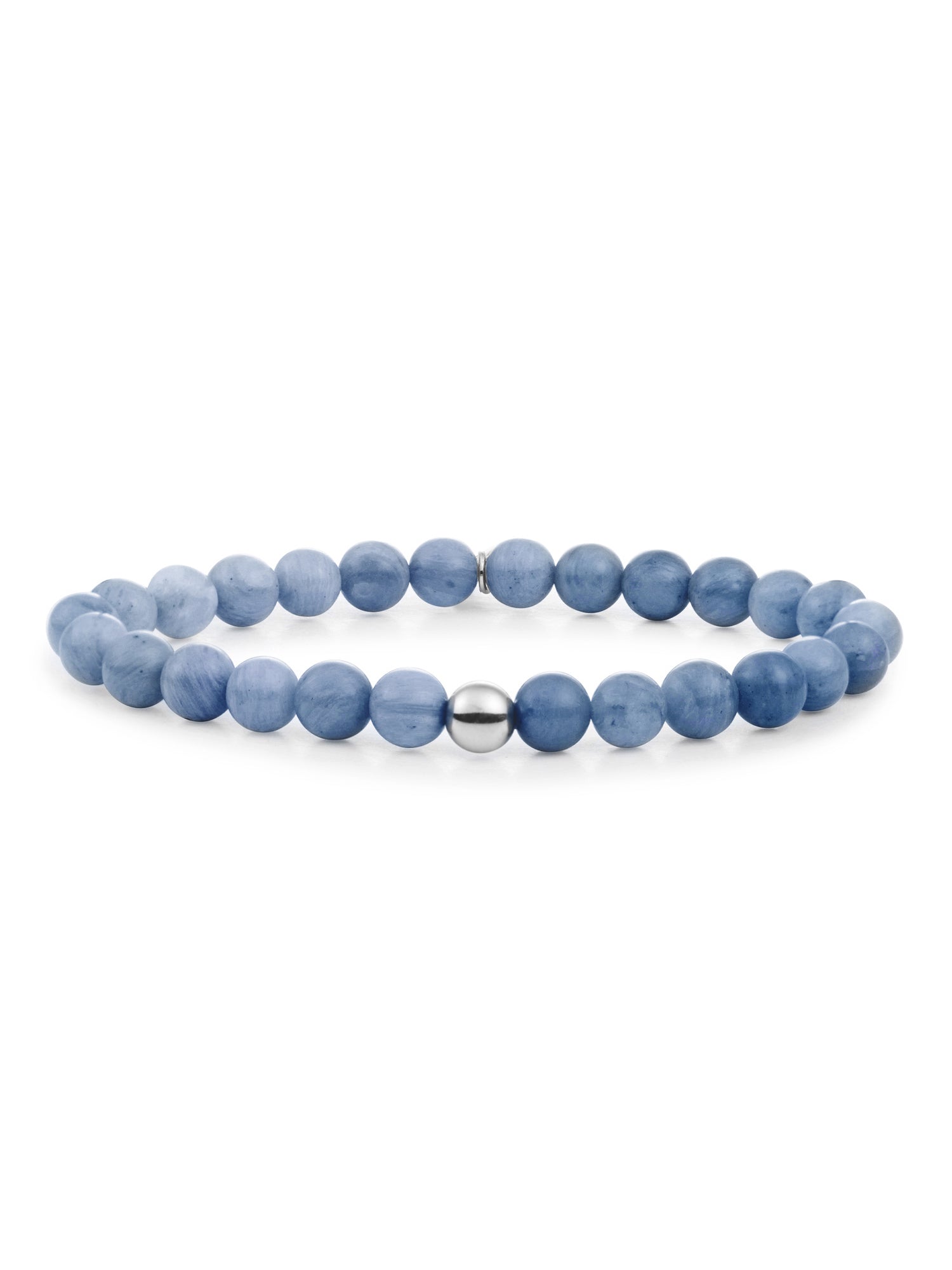 Saturn Armband Large Blue Aventurine - Rhodium Plated