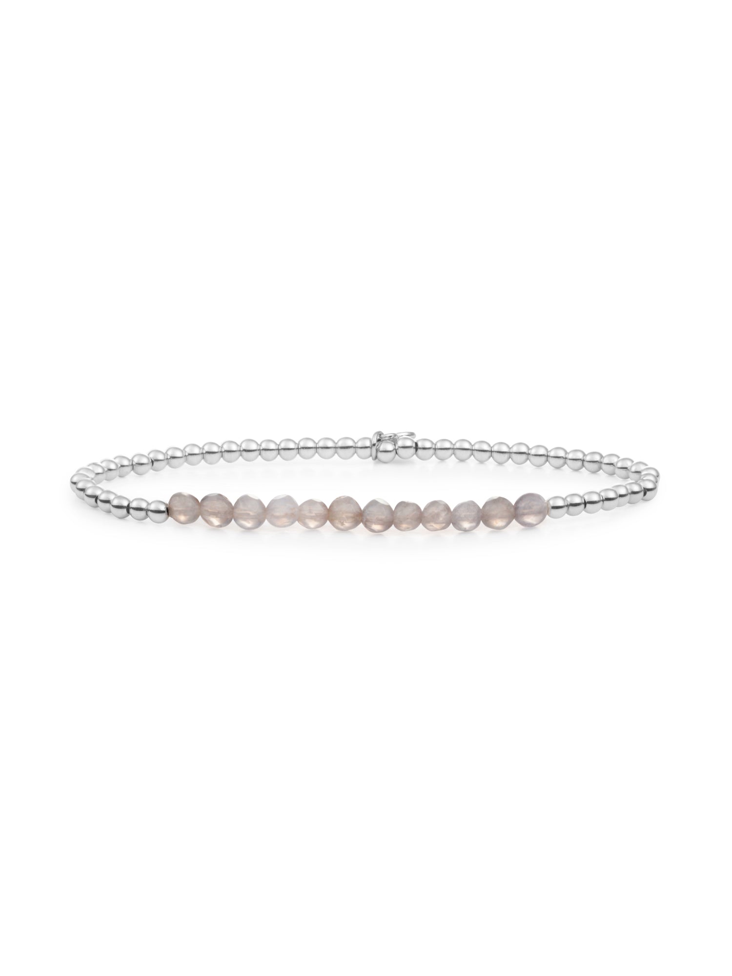 Universe Armband Grey Agate - Rhodium Plated