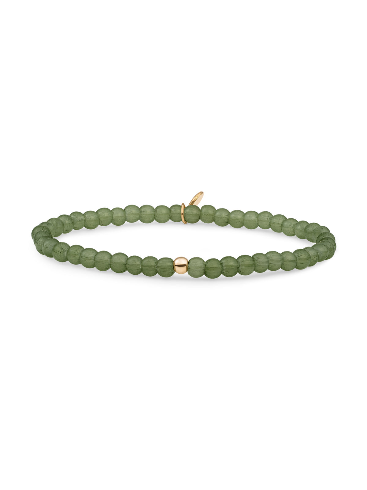 Saturn Armband Small Lime Jade - Gold Plated