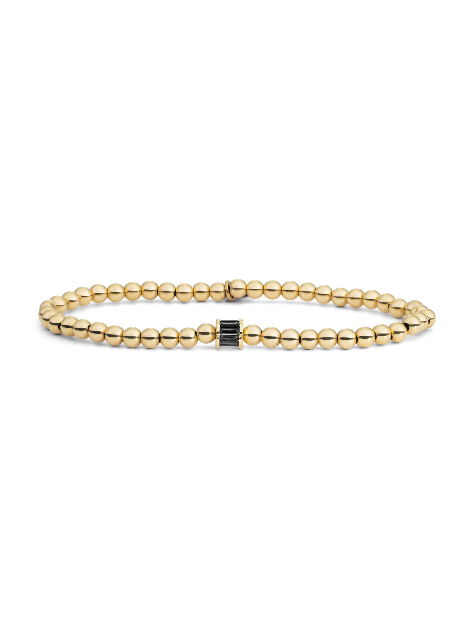 Baguette Cylinder Armband Zirconia Zwart - Gold Plated