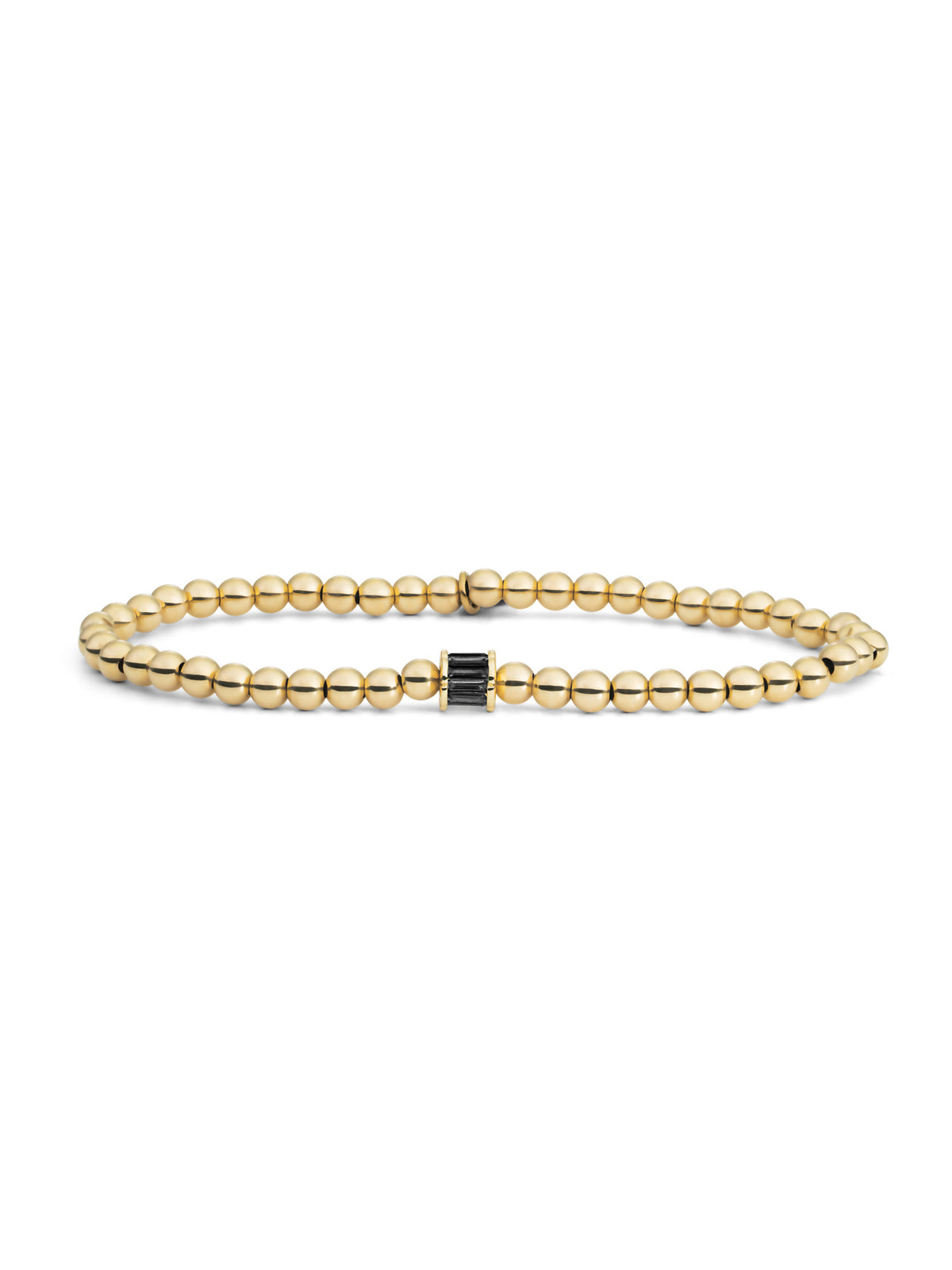 Baguette Cylinder Armband Zirconia Zwart - Gold Plated