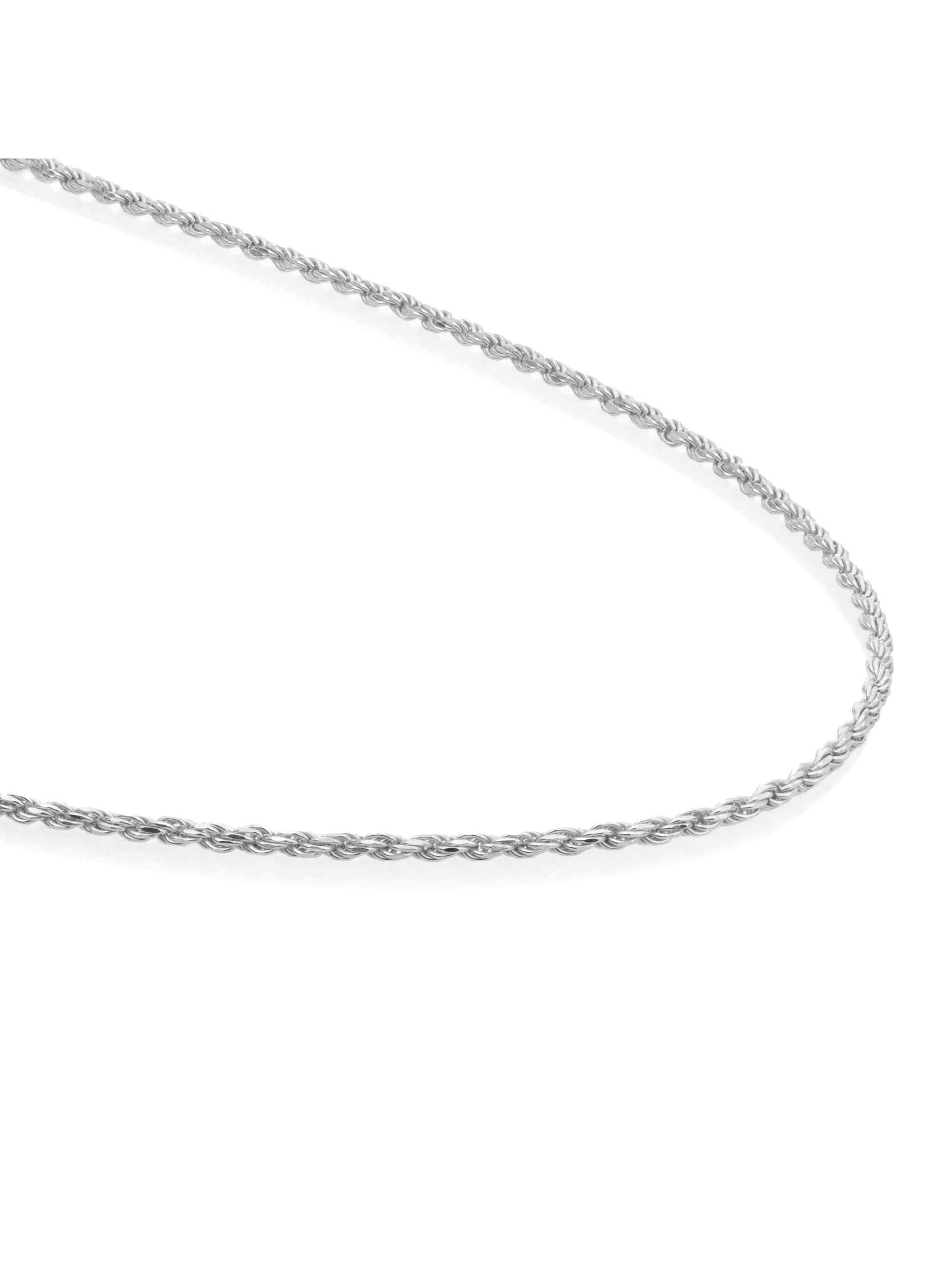 Rope Chain Ketting - Rhodium Plated / 45cm