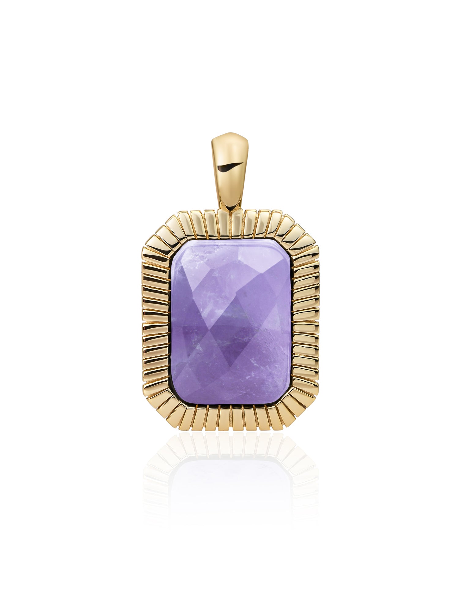 Baguette Pendant Amethyst - Gold Plated