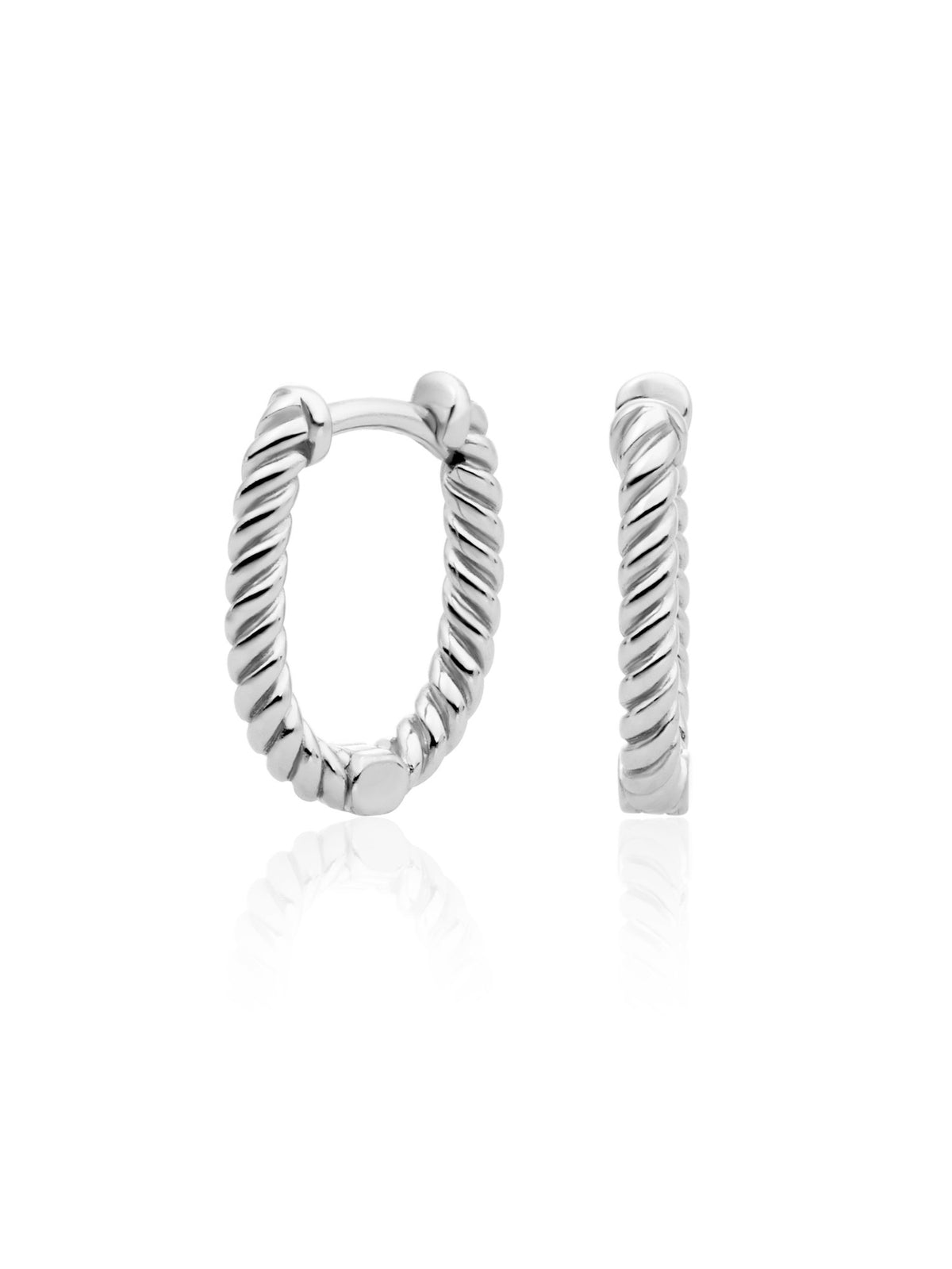 Twist Creolen - Rhodium Plated