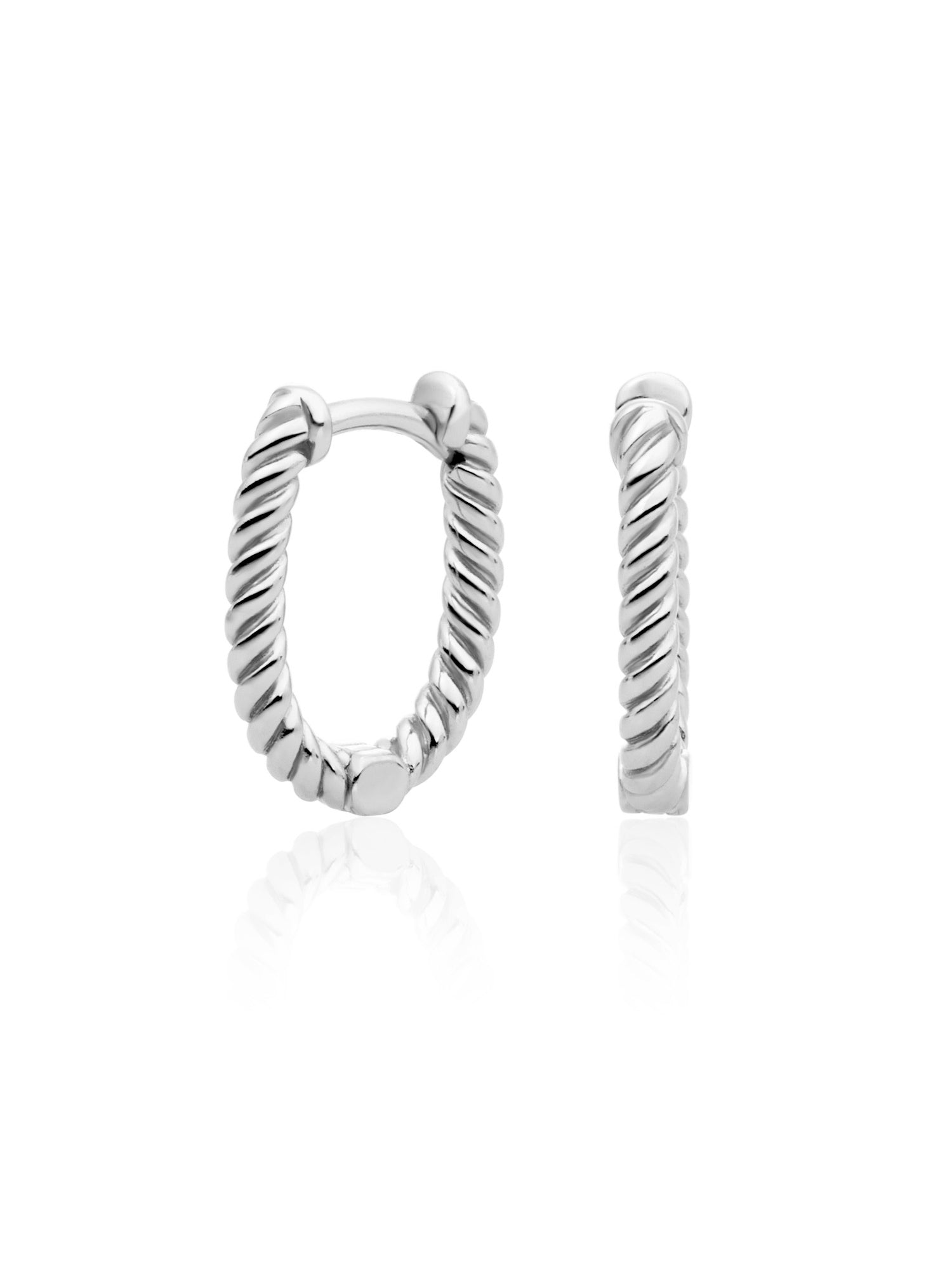Twist Creolen - Rhodium Plated